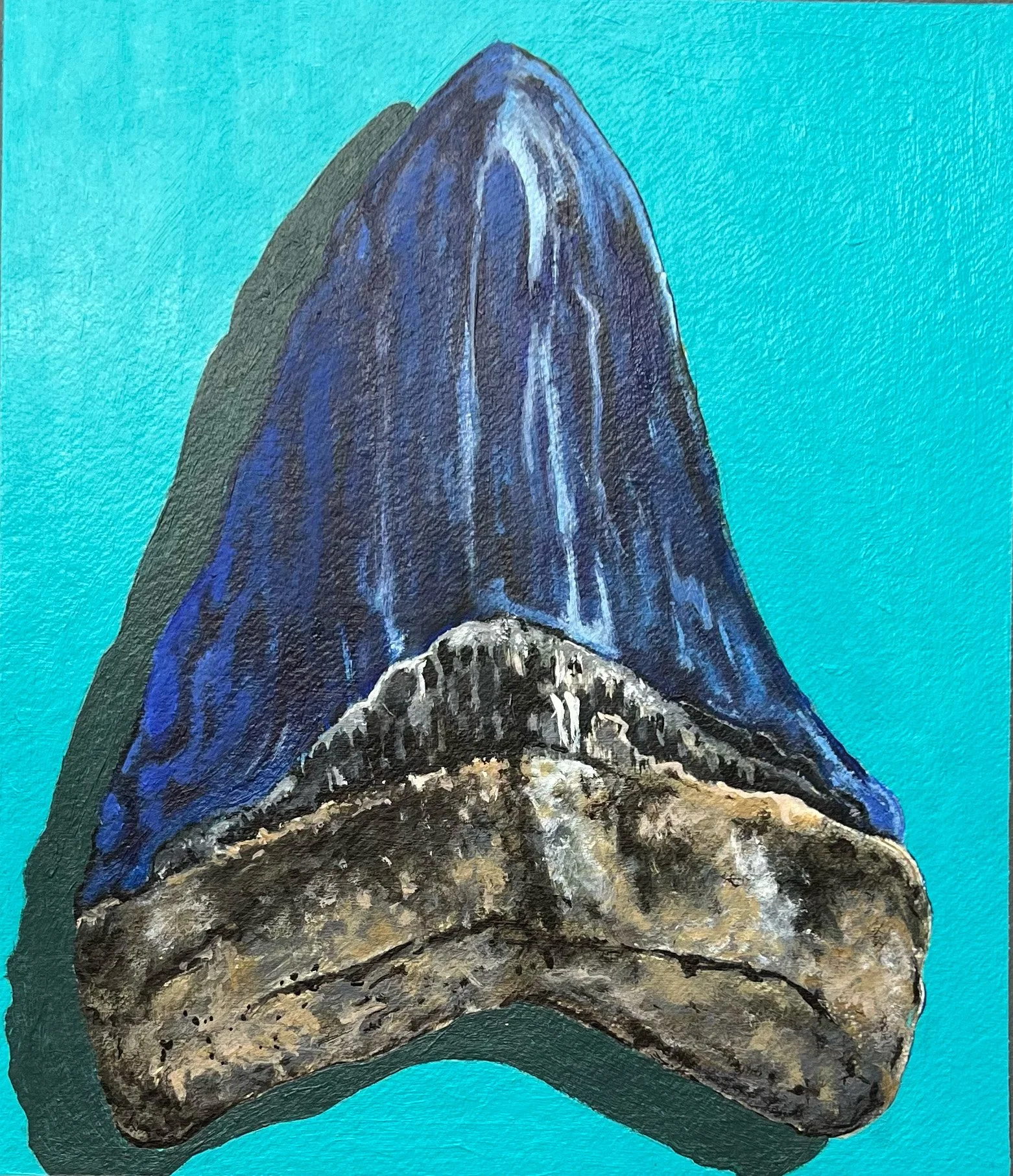 'Shark Tooth-2'  Acrylic on Paper