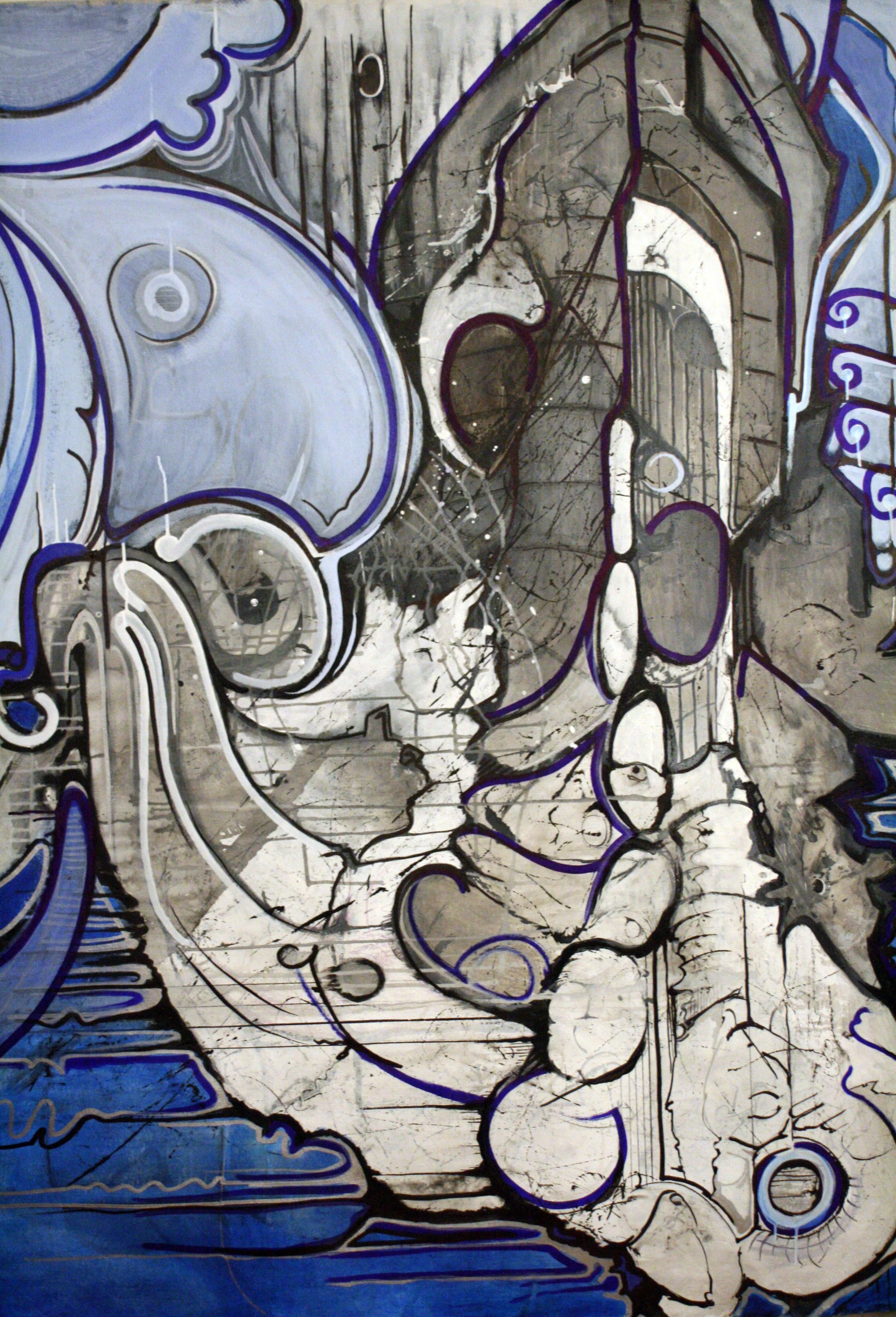 "The Storm"  Mixed Media on Canvas 4.5'x5.5'
