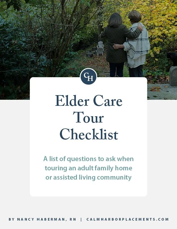Cover of the Elder Care Tour Checklist by Nancy Haberman, RN