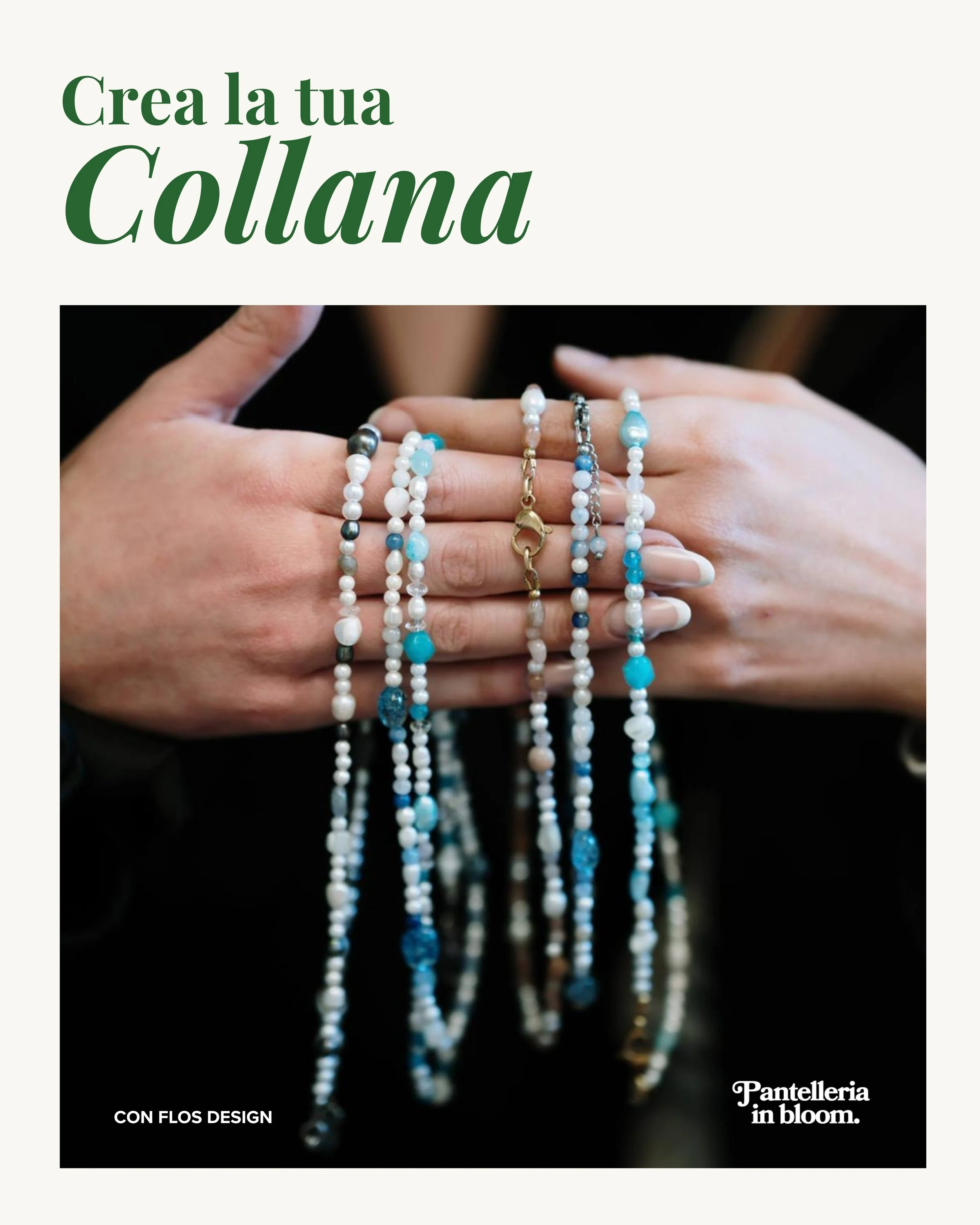 Un gioiello che intreccia la tua storia, la tua creatività e la tua fantasia tra le sue maglie. Questo Natale, diventa tu il designer.

In questo workshop trasformerai acciaio inox e pietre semipreziose in una collana unica, disegnata e montata da te