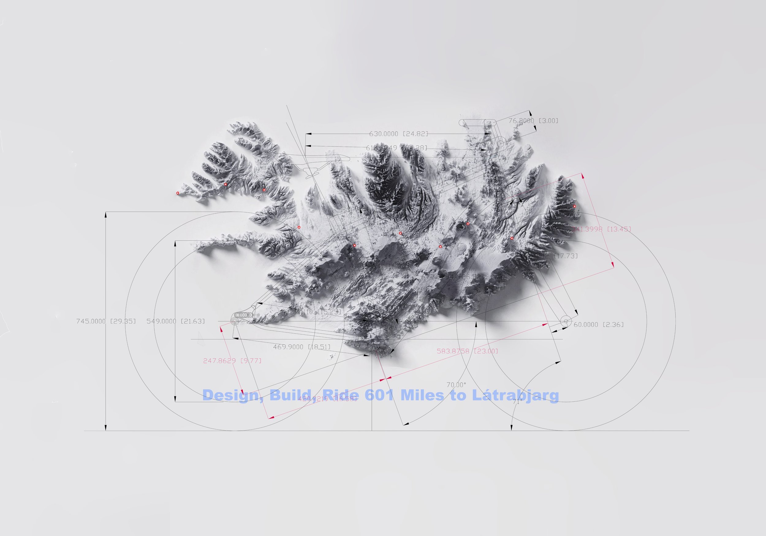 DESIGN, BUILD, RIDE 601 MILES TO LÁTRABJARG POSTER