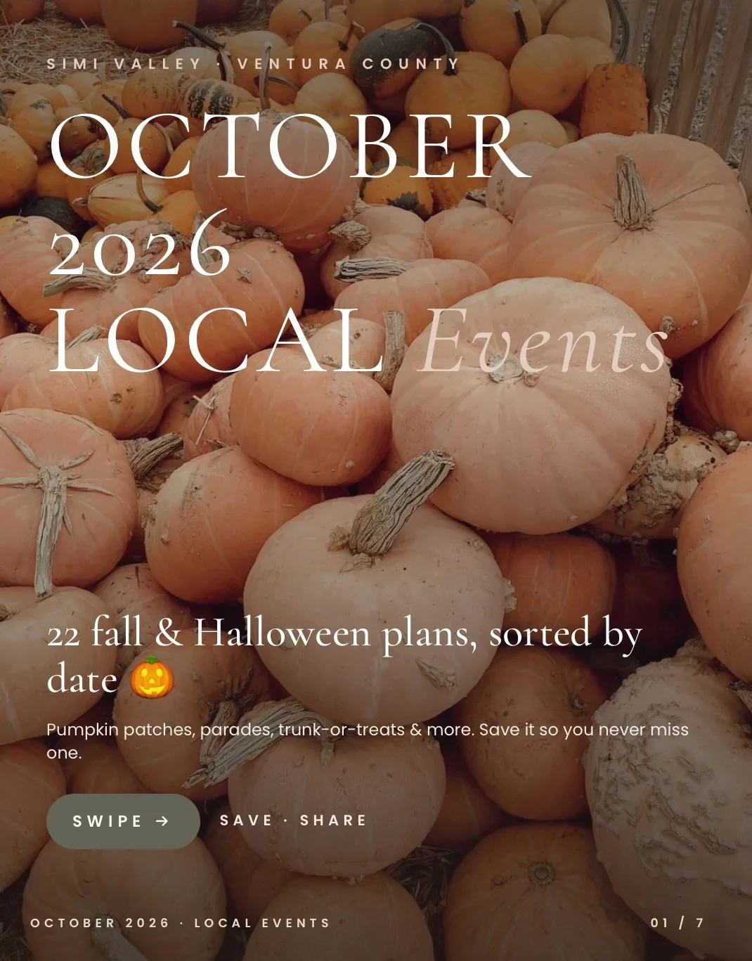 🎃 Save this before October gets away from you! 22 fall and Halloween events across Simi Valley and Ventura County, in date order. Swipe through for pumpkin patches, parades, trunk-or-treats, Oktoberfest and Boo at the Zoo. 🍂

📌 SAVE it for later
?