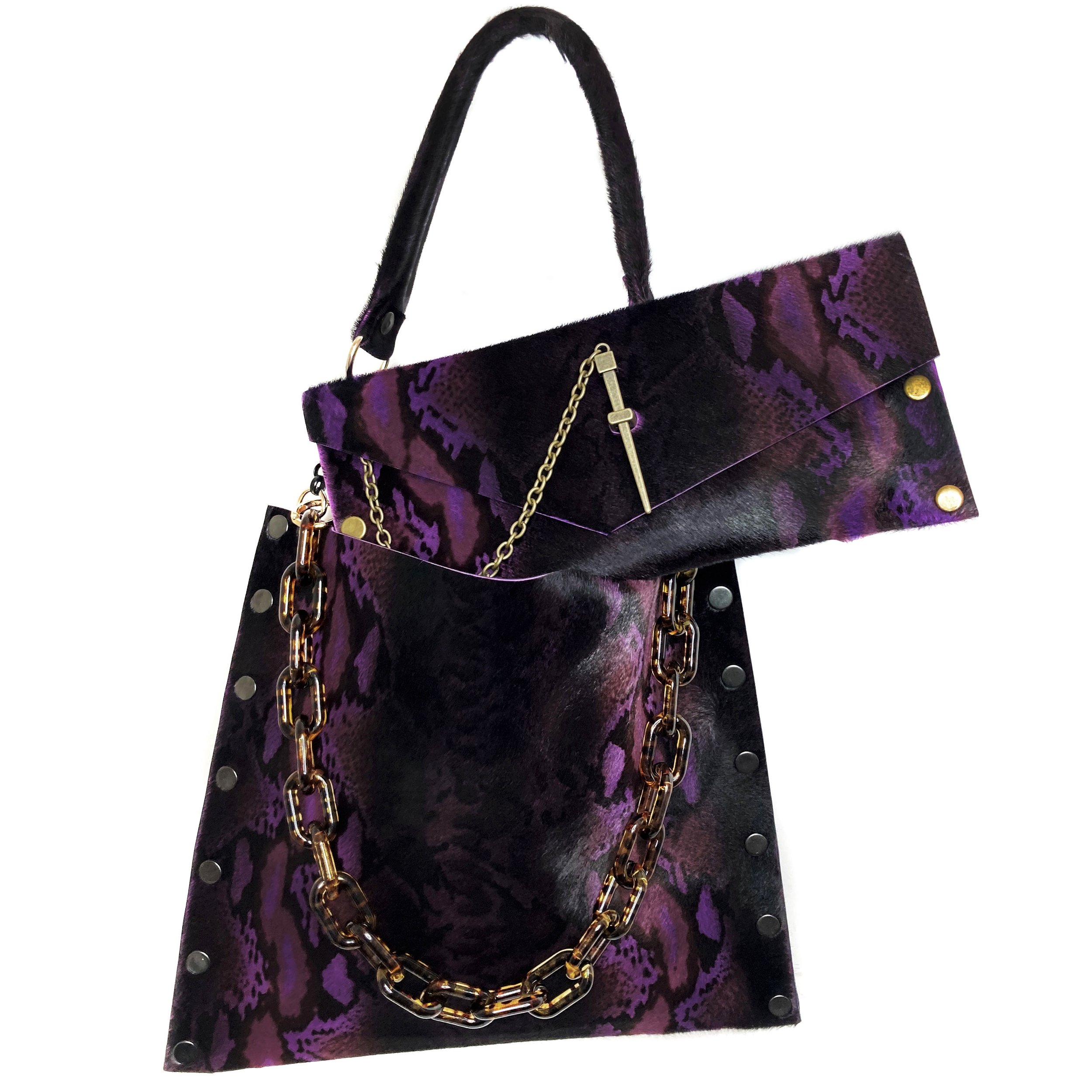 Violet Python Clutch tote set.jpg