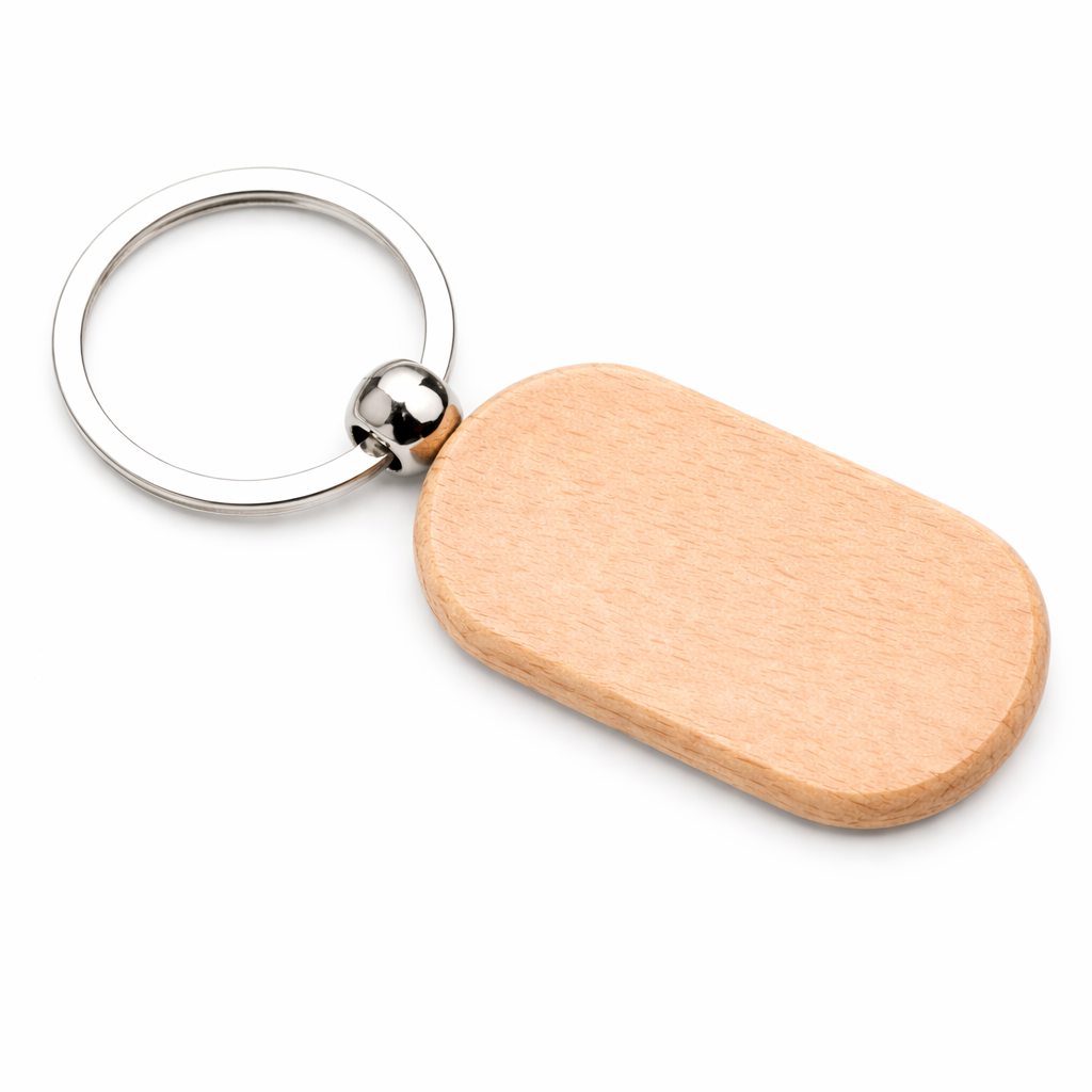 Wood Keychain - Oval (Pack of 25)
