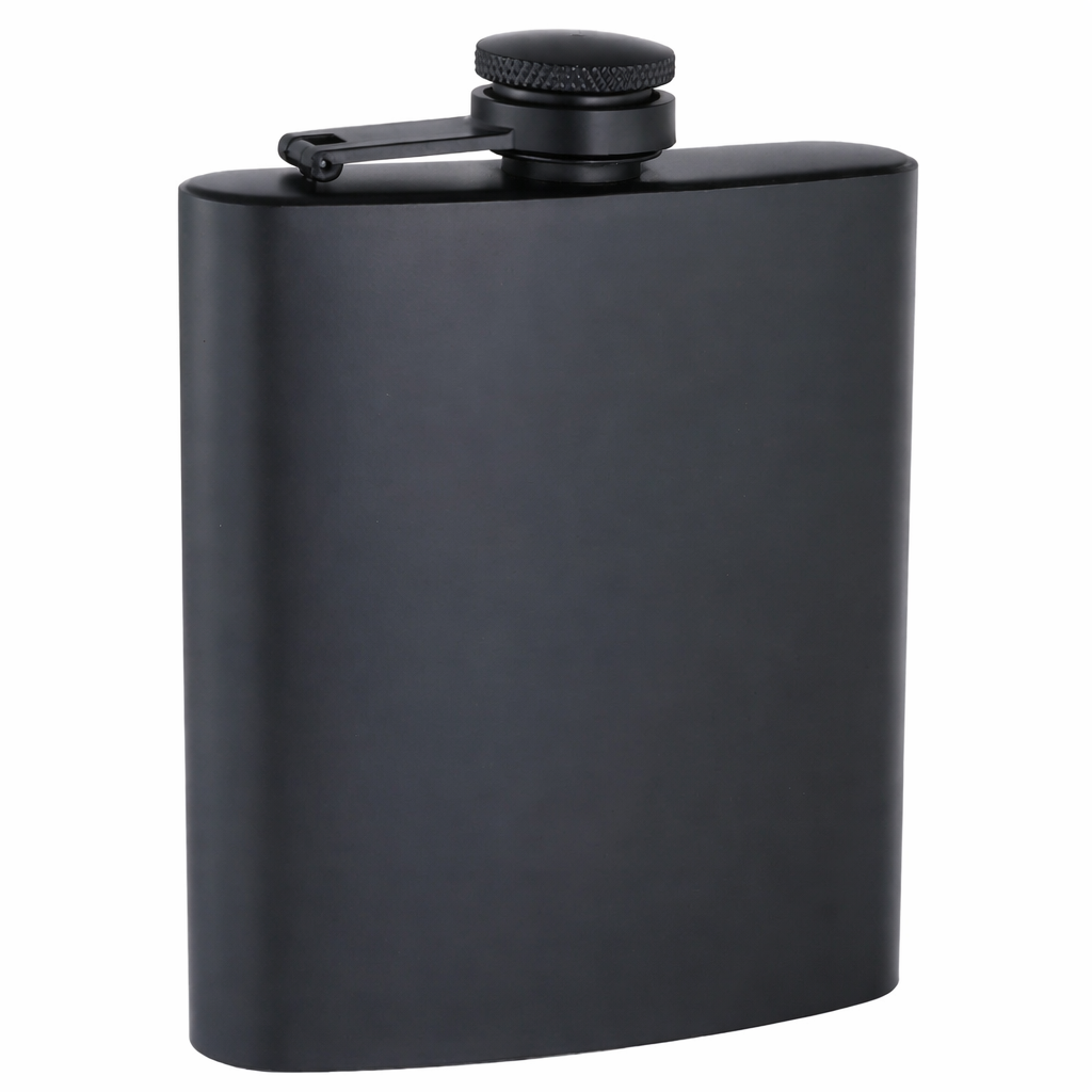 8 oz Hip Flask - Black (Pack of 10)