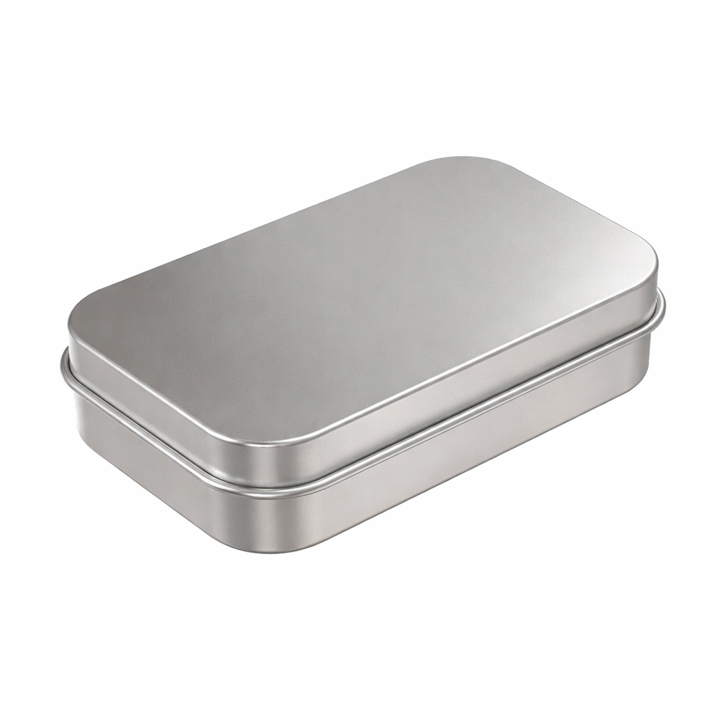 Metal Hinged Tin Box - Silver (Pack of 25)