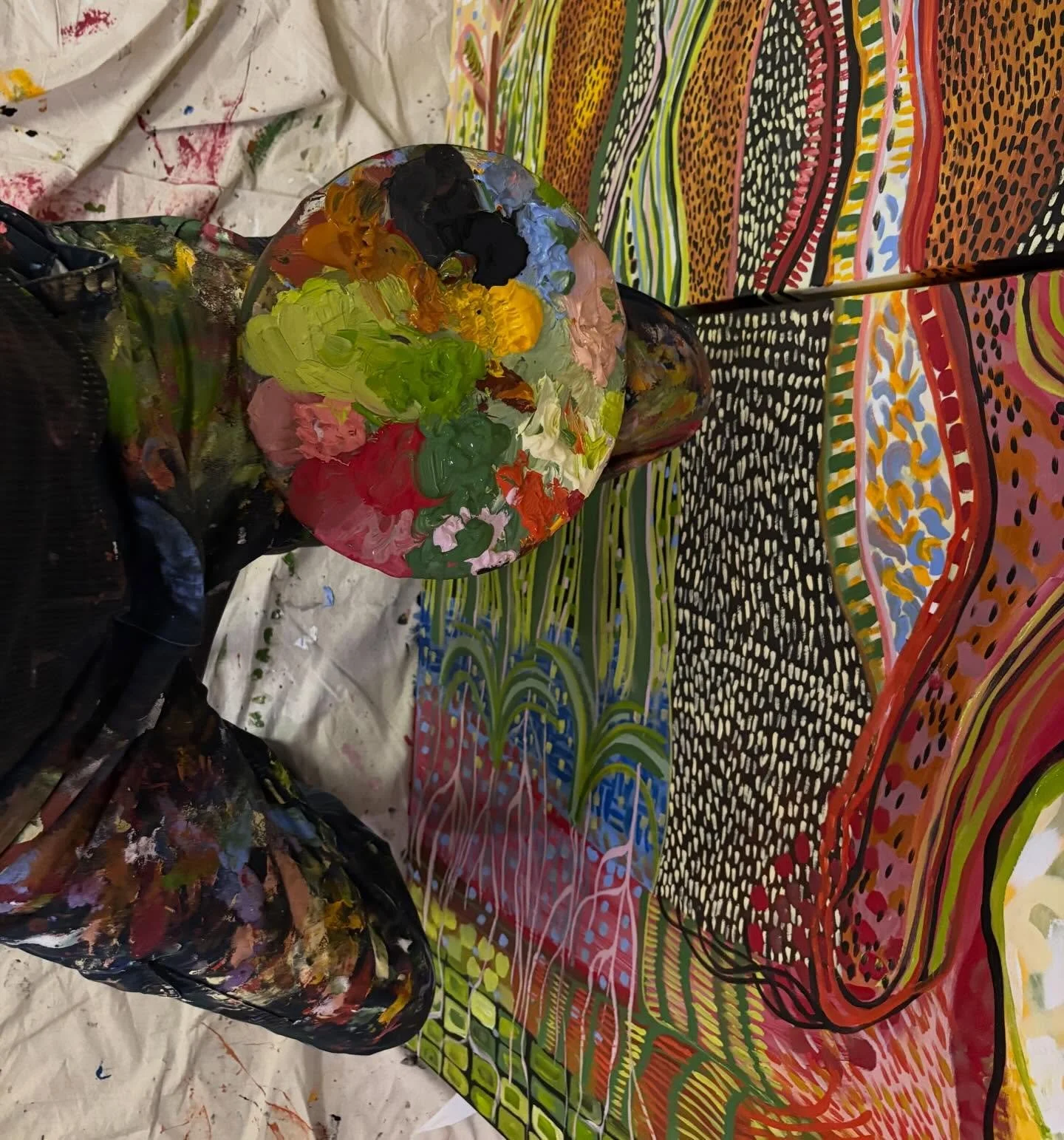 The palette and the painting