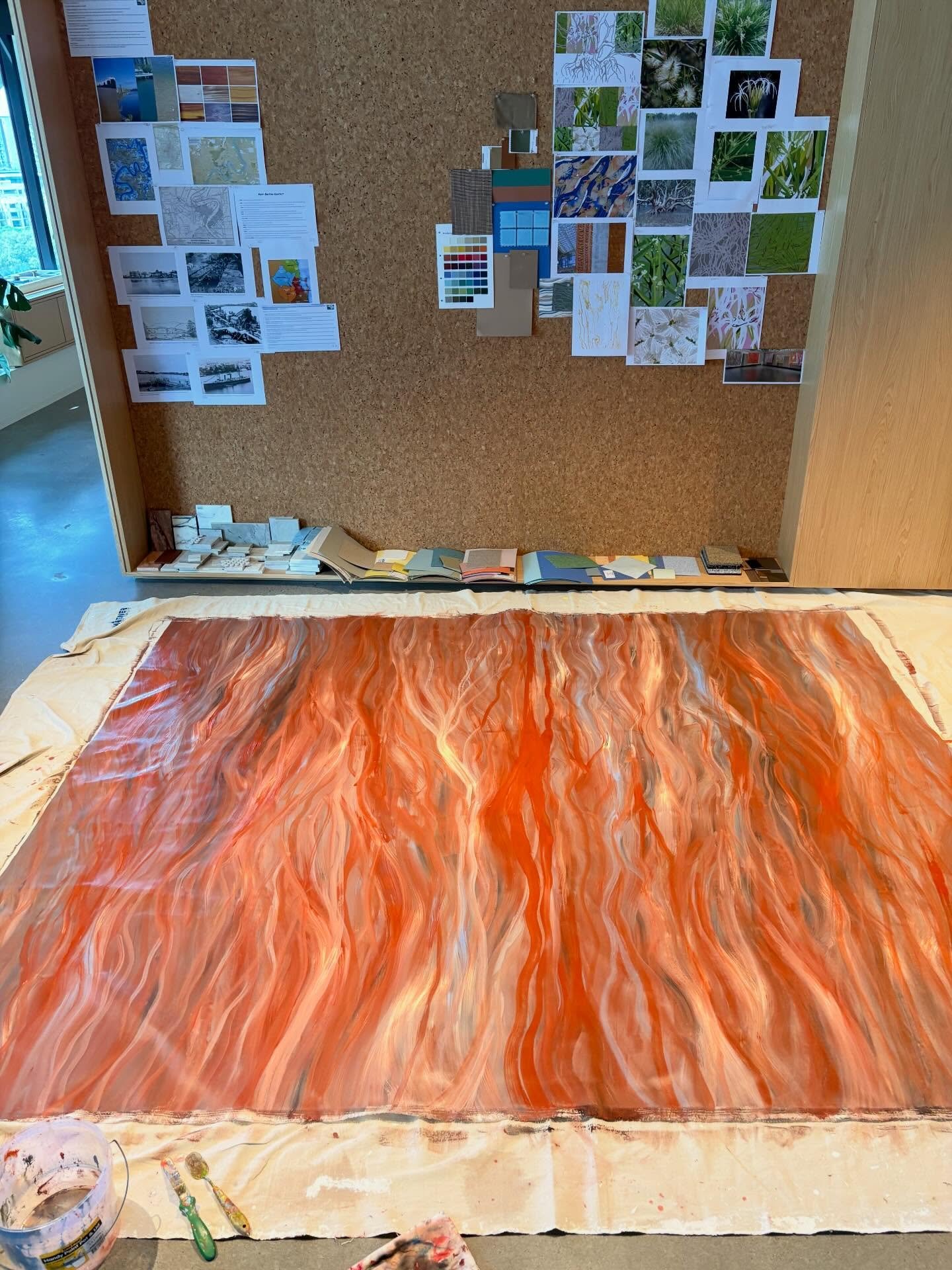 I&rsquo;m a bit over a month into my residency with @architectusau I&rsquo;ve spent last 5 weeks researching an planning out this body of work, stocked to finally be putting paint onto canvas.