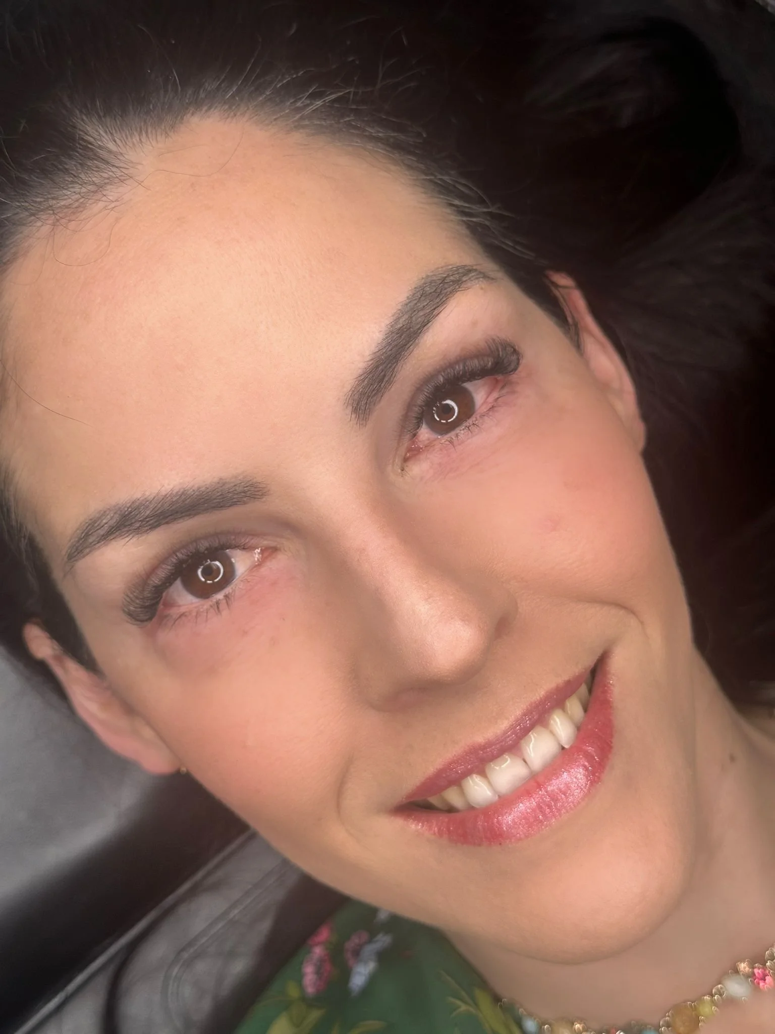 Ombre eyebrows and classic mink lashes