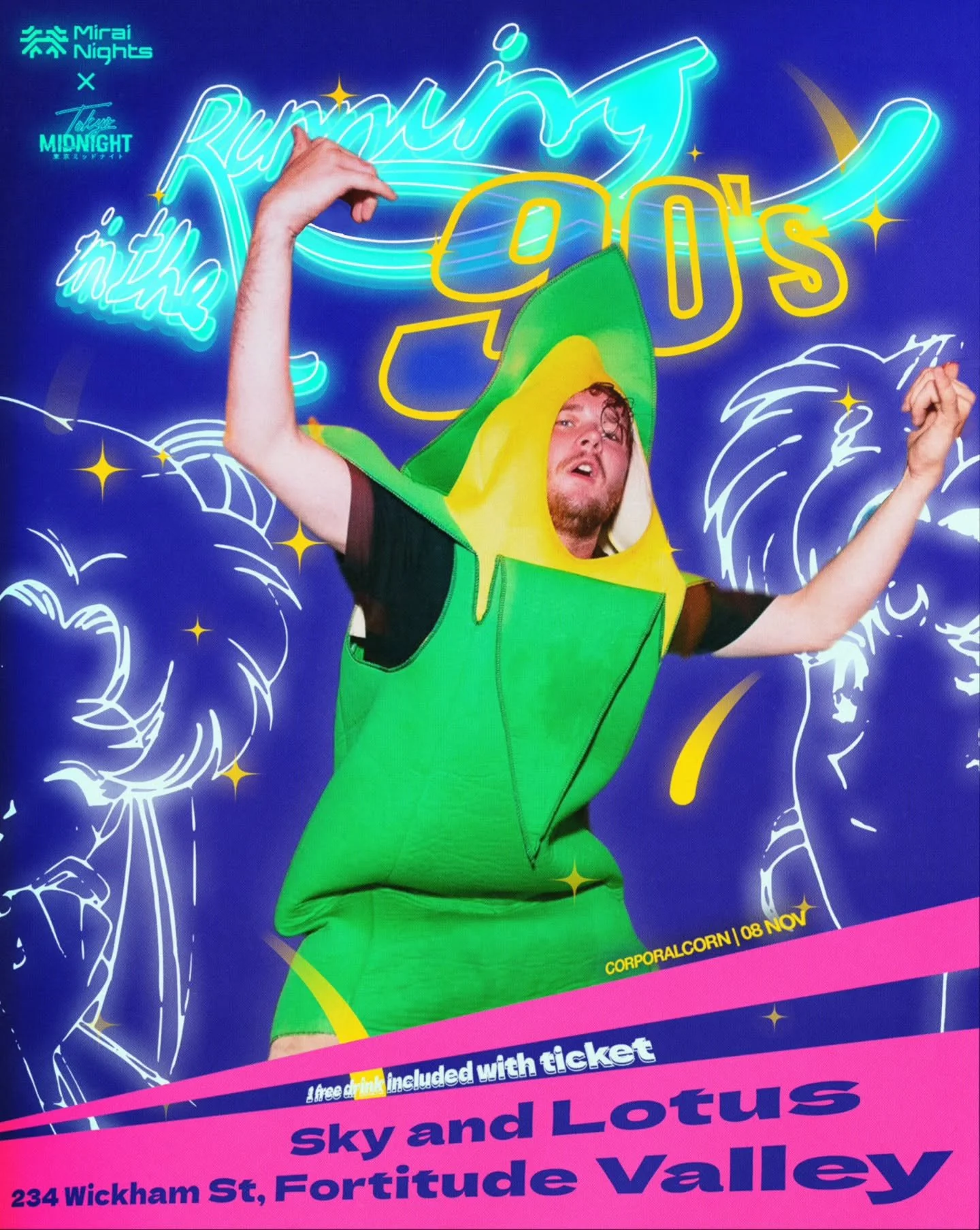 The corn has returned!

We bet you didn't see this coming!

Iconic Mirai senpai @corporal.corn will be taking over the decks for a special 30-minute set (but size doesn't matter, does it?)

Catch him opening our event for this exciting night you won'
