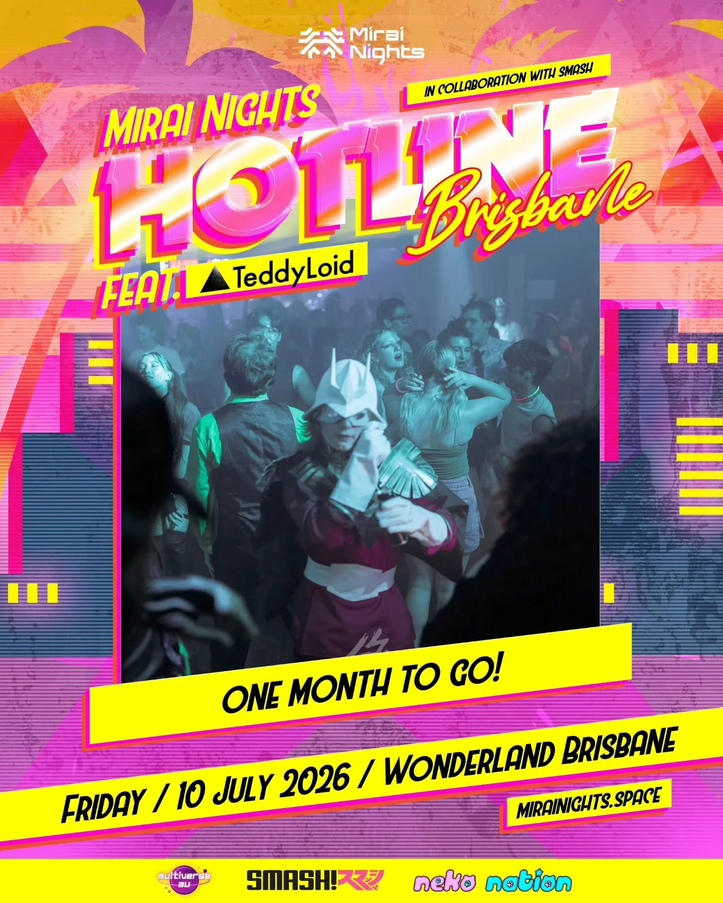 HOTLINE is only one month away! Our early bird tickets have all sold out and general release is going fast - don't miss your chance to party with us this time.

📸 @xlimfoto

#mirainights #thingstodoinbrisbane #otakurave