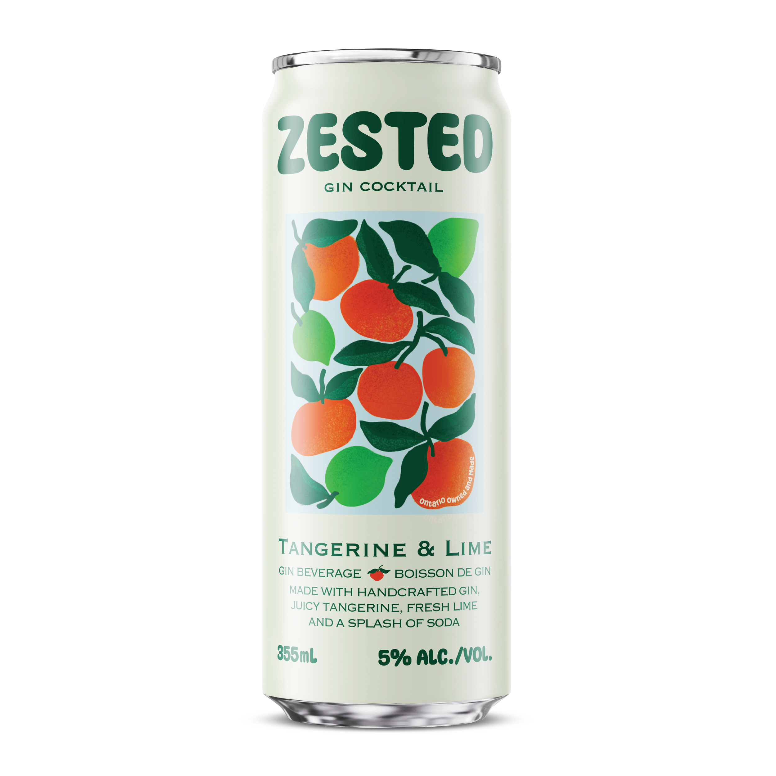 Zested Tangerine and Lime Gin Cocktail