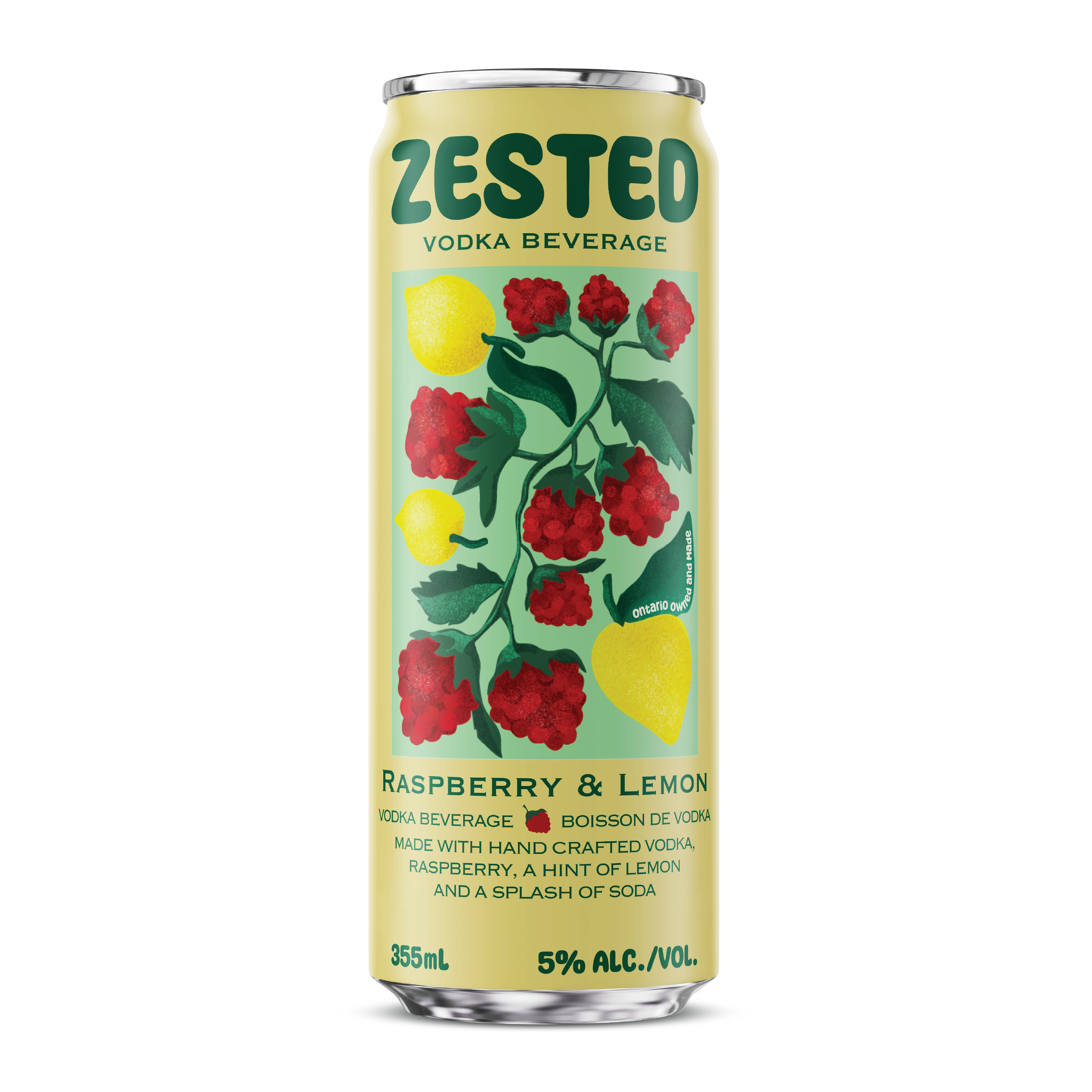 Zested Raspberry & Lemon Vodka Cocktail