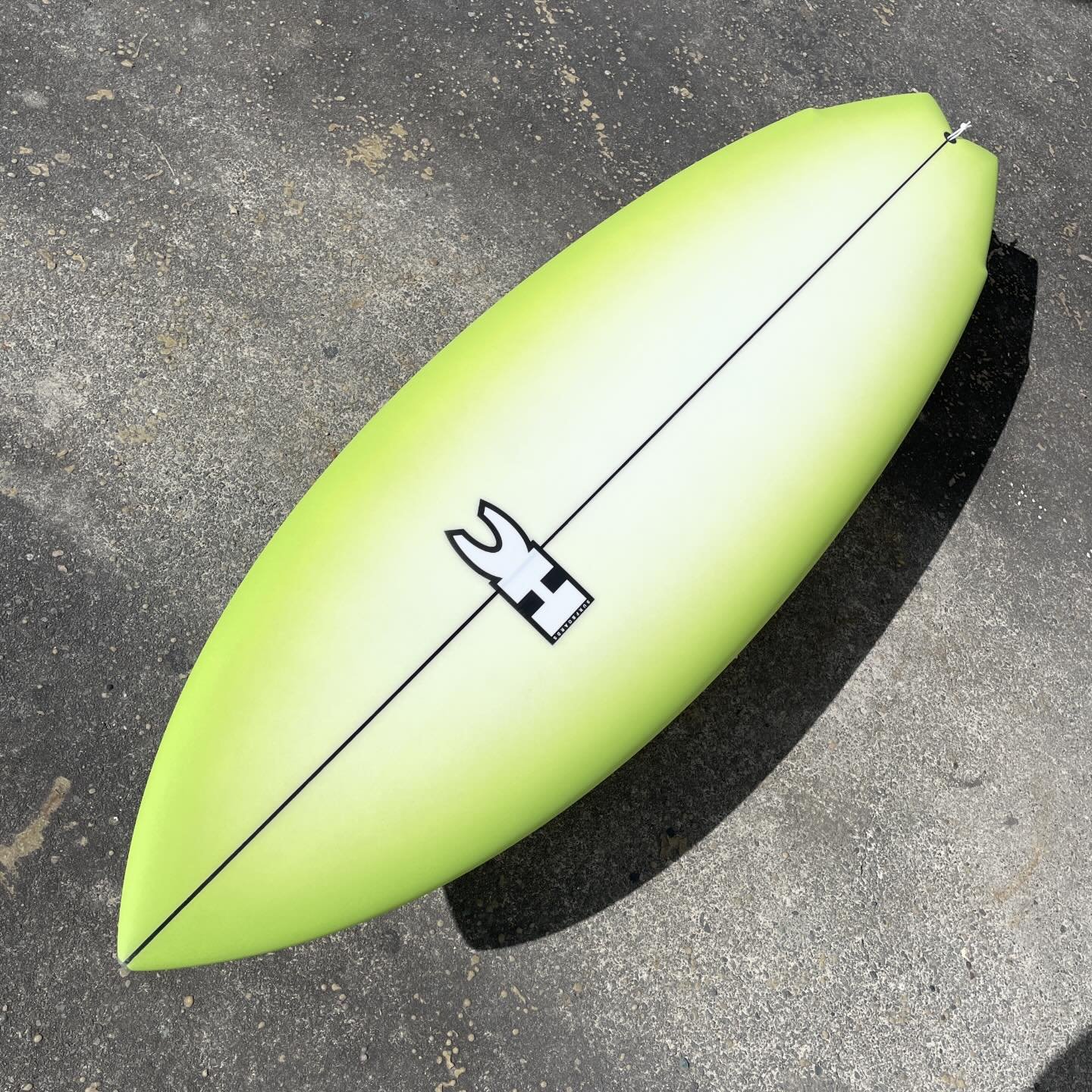 Custom Flashback Swallow twin + 1 for Eric. Eric has  a 35 year old Wooden ships custom twin fin from @rogerhallshapes and he kept on going back to it, so we decided to make him an updated version. This is what we come up with 6&rsquo;0&rdquo; x 21 x