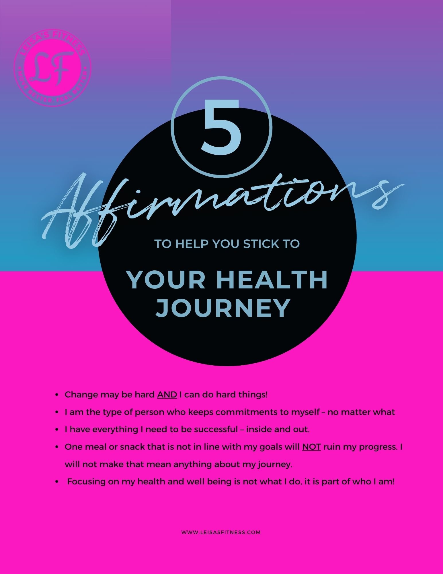 5 Affirmations for your Health Journey
