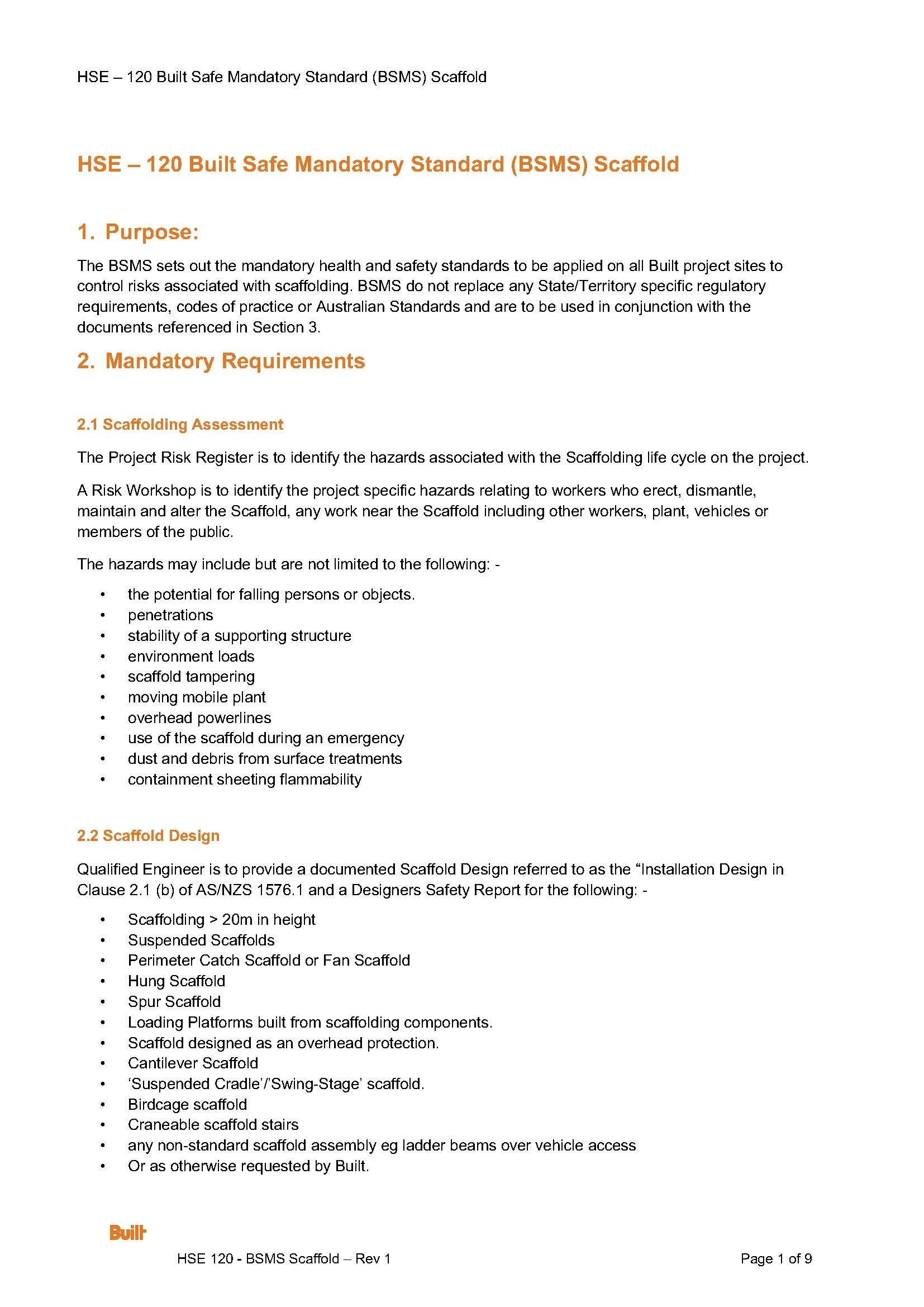 HSE 120 - BSMS Scaffold
