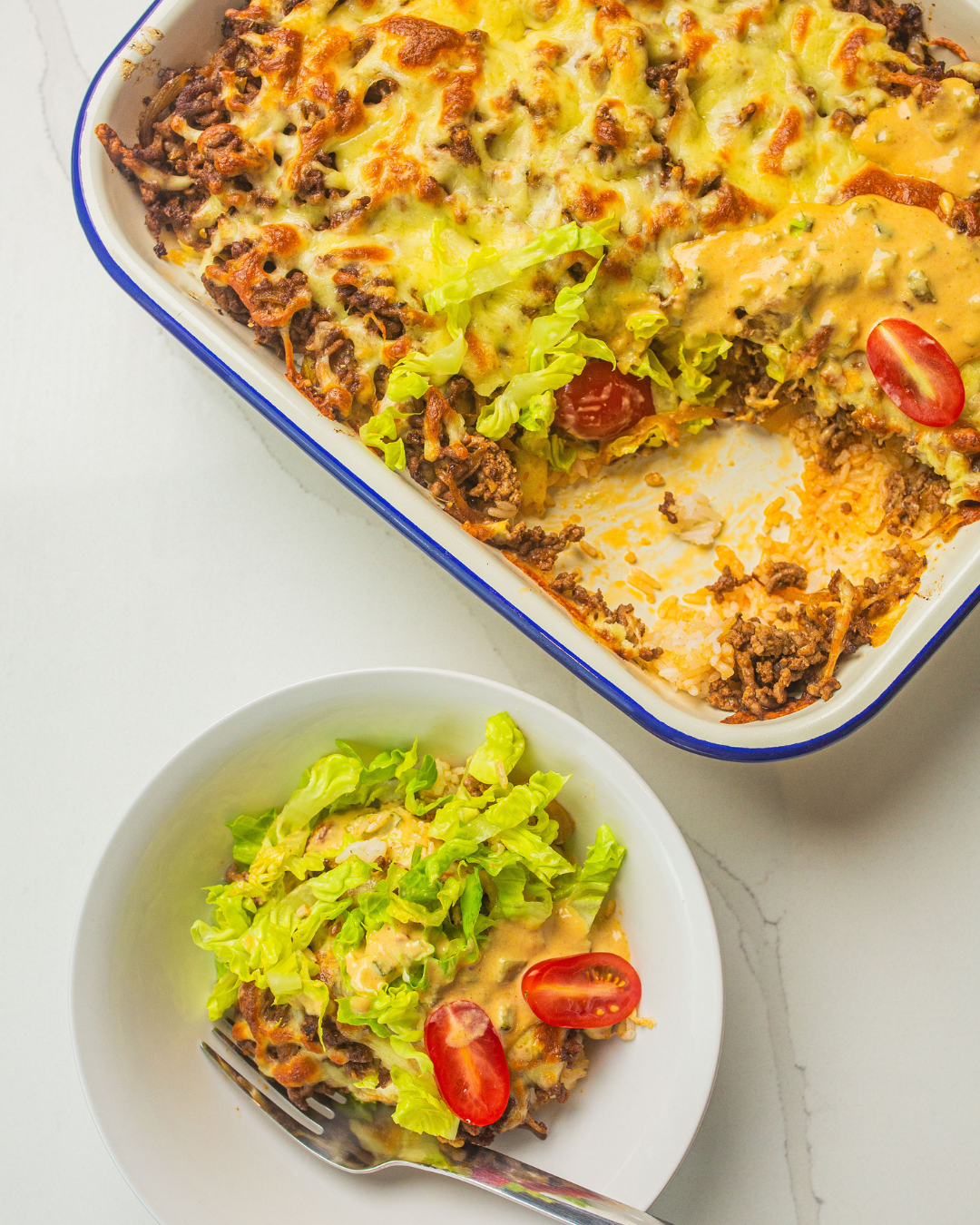 Cheeseburger Rice Bake — Ismat Awan