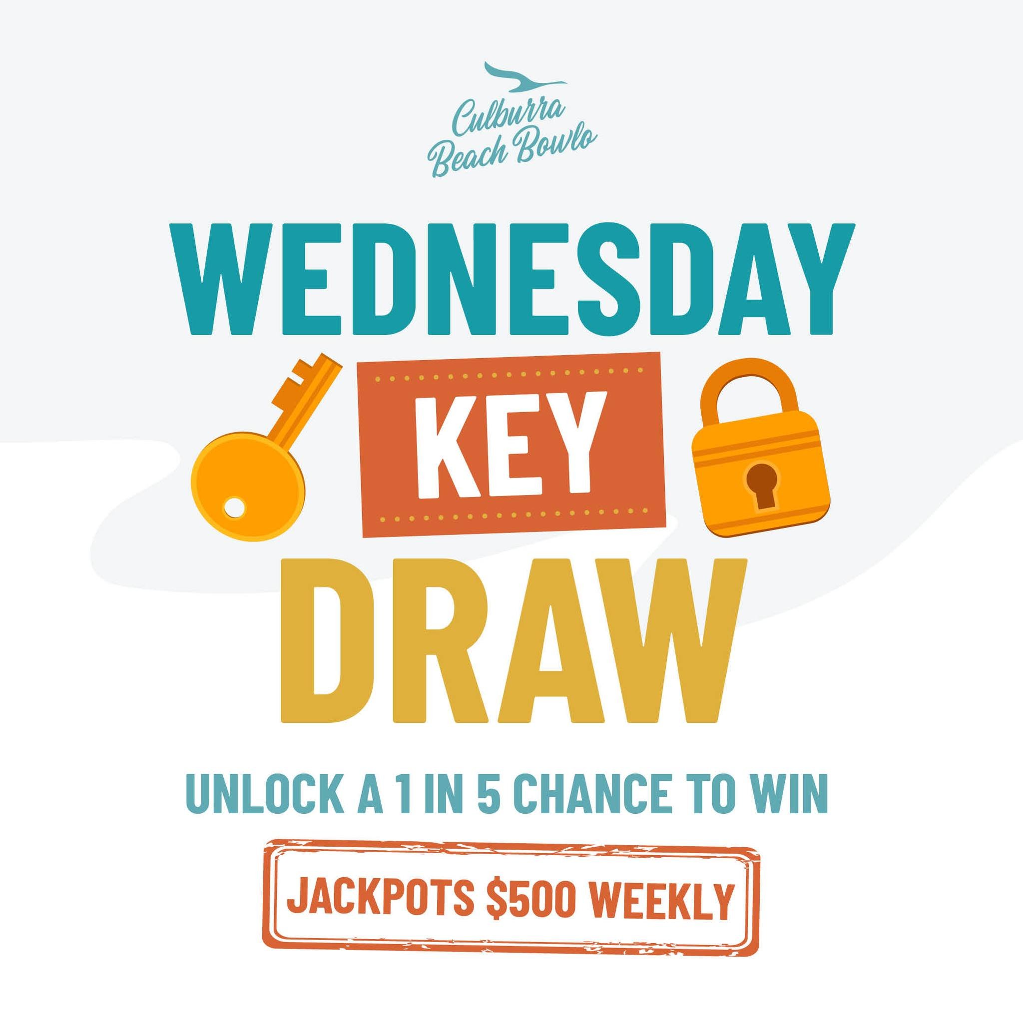 Wednesdays are about to be Winning Days at Culburra Bowling Club! From June 5th, we are introducing our Wednesday Key Draws. 🔑

Spend $5 or more on food, drinks, or raffles and get entered into the draw for a 1 in 5 chance to win! Jackpots $500 week
