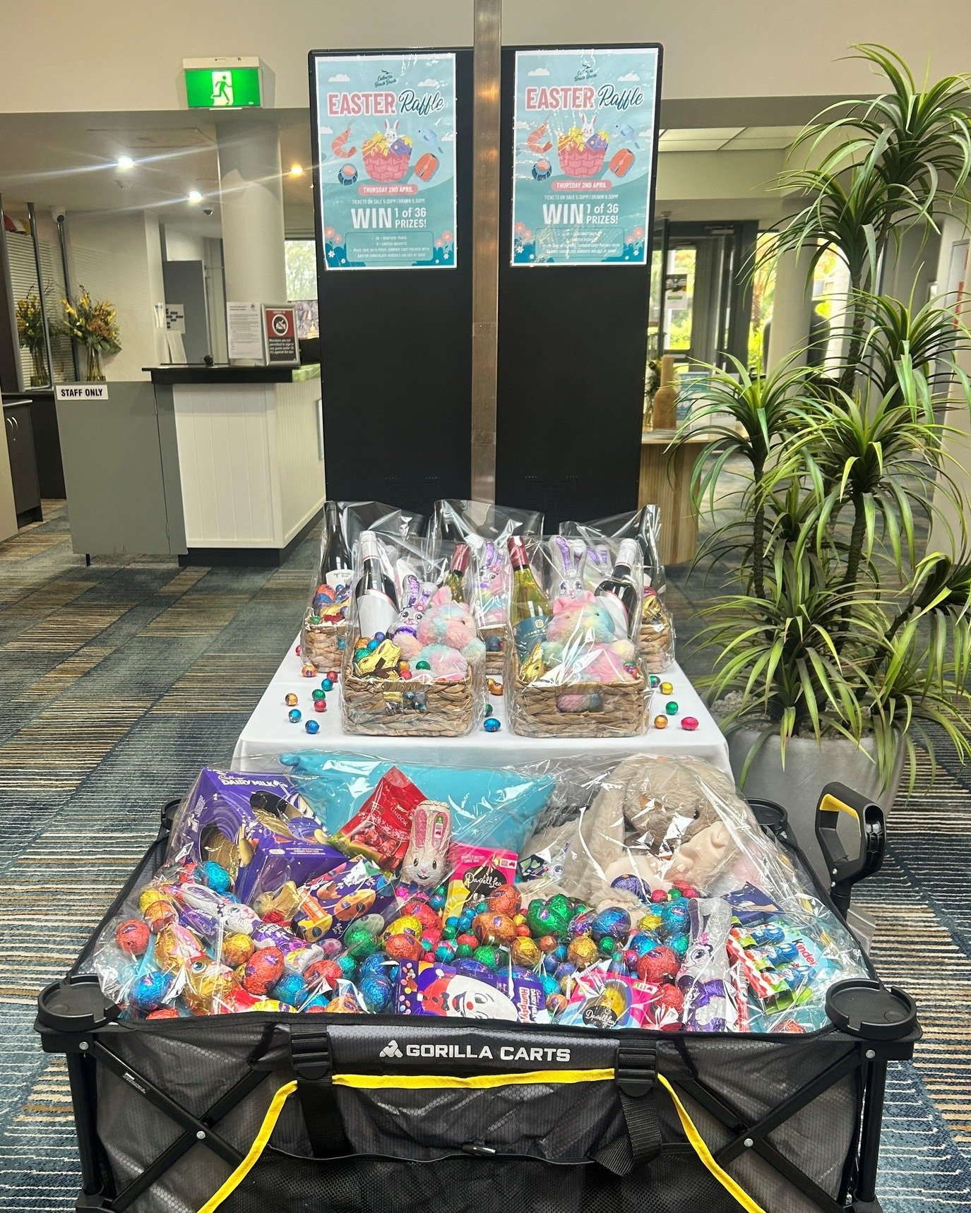 🐰 Our Easter Raffle is happening tomorrow! 🐰

Hop on down to Culburra Bowlo for a massive Easter giveaway with 36 prizes up for grabs.

 &bull; Tickets on sale from 5:30pm
 &bull; Drawn at 6:30pm
 &bull; Thursday 2nd April

Here&rsquo;s what you co