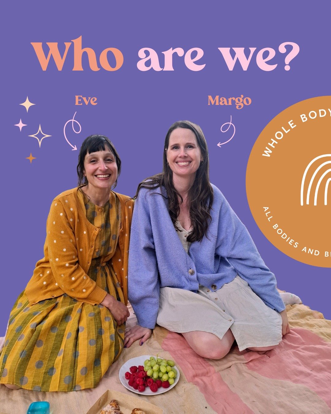Who are we? 

Hi, I&rsquo;m Margo (she/her); proudly neurodivergent, mother of two, Certified Practicing Nutritionist &amp; founder of Whole Body Nutrition.

Hi, I&rsquo;m Eve (she/her); proudly neurodivergent, mother of two, Dietitian with over 15 y