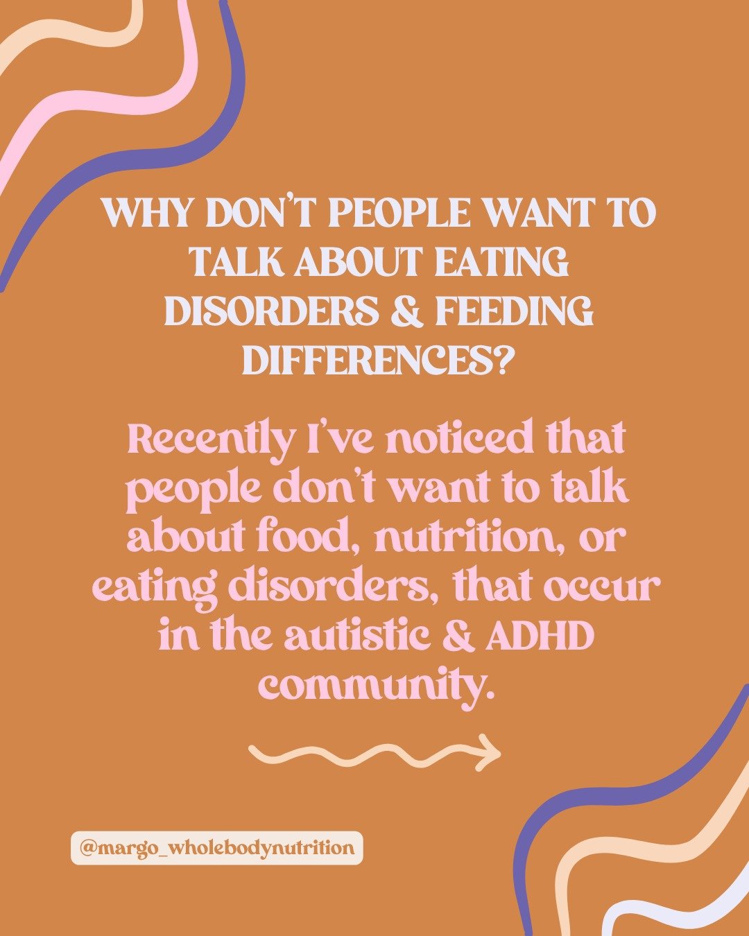 Eve and I were having a conversation yesterday about how people don't want to talk about eating disorders or just in general food/nutrition when it comes to the Autistic population. Plus how we often feel under represented at event's, in person and o