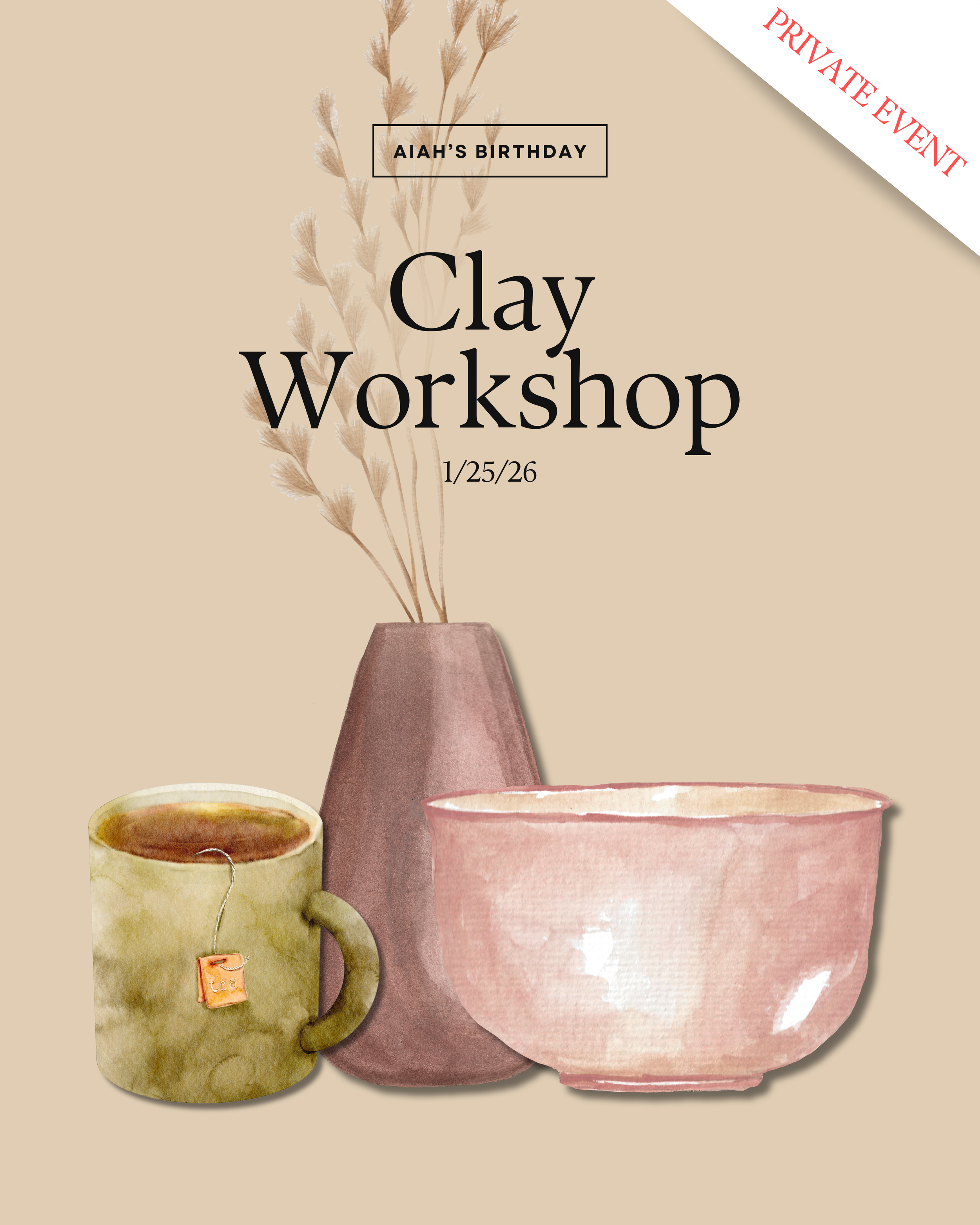 PRIVATE EVENT Aiah's Birthday Workshop 1/25