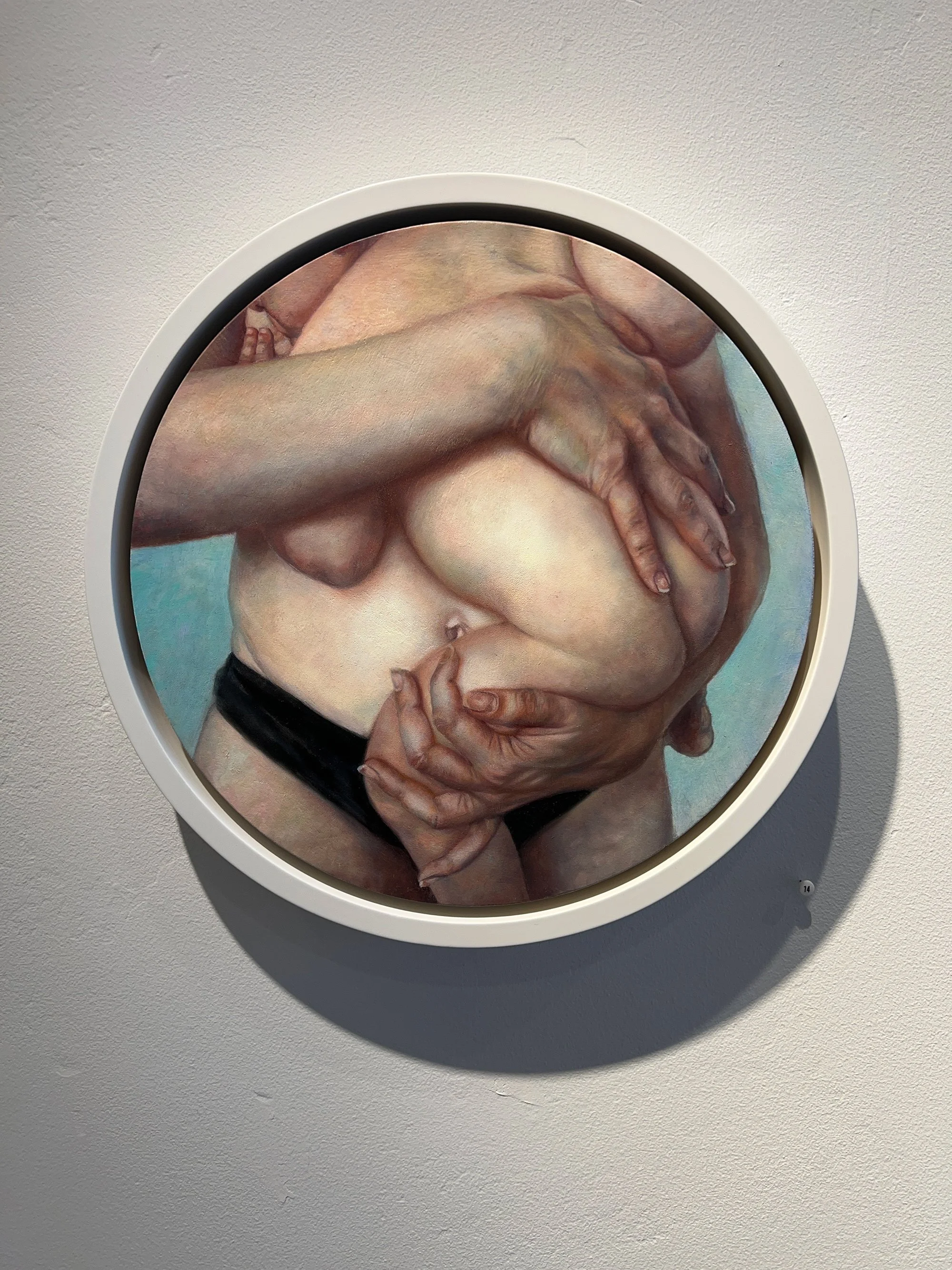 Homage, 2022, Oil on panel, 12” tondo