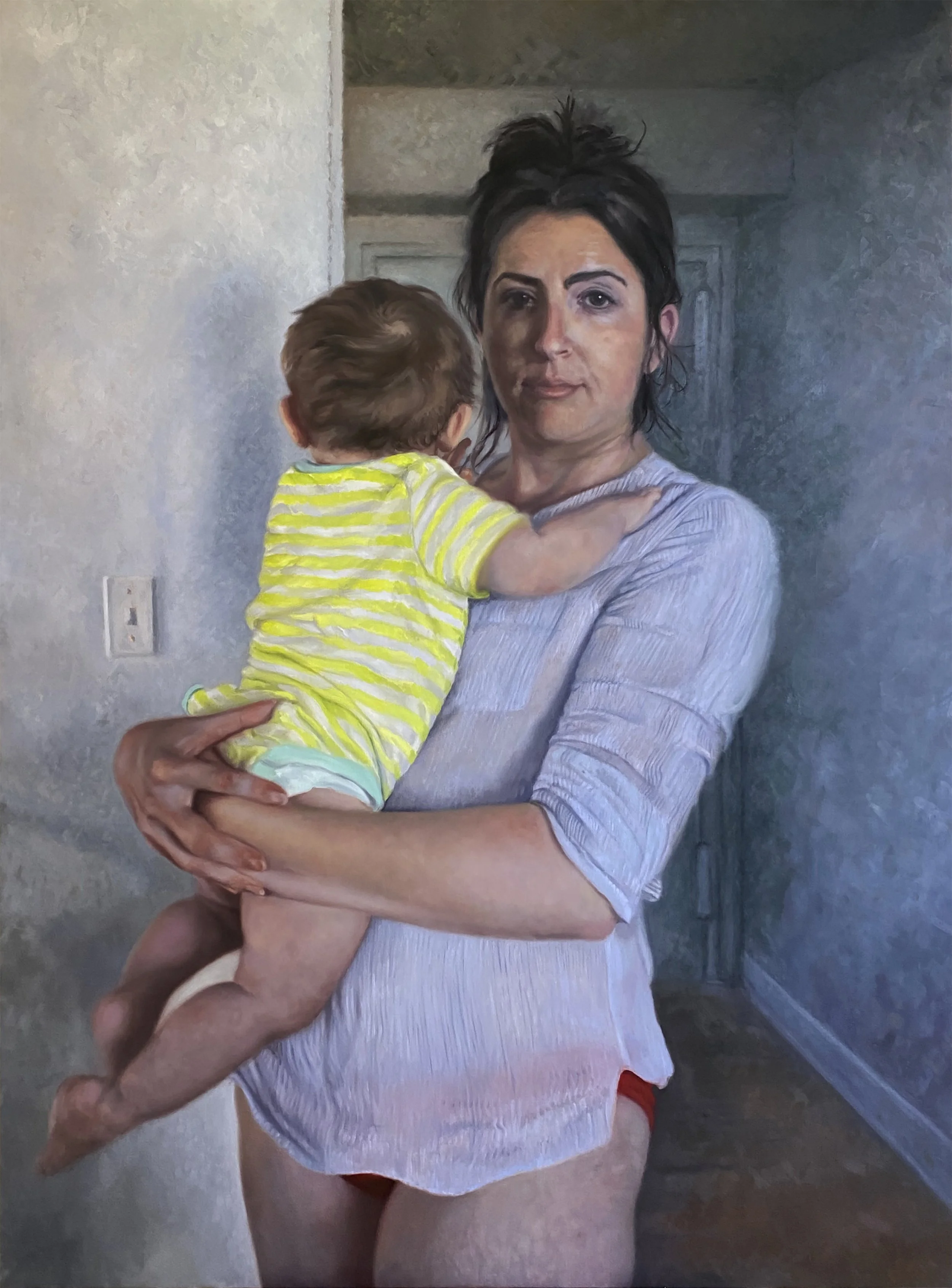 Self Portrait: Yesterday's Makeup, oil on linen