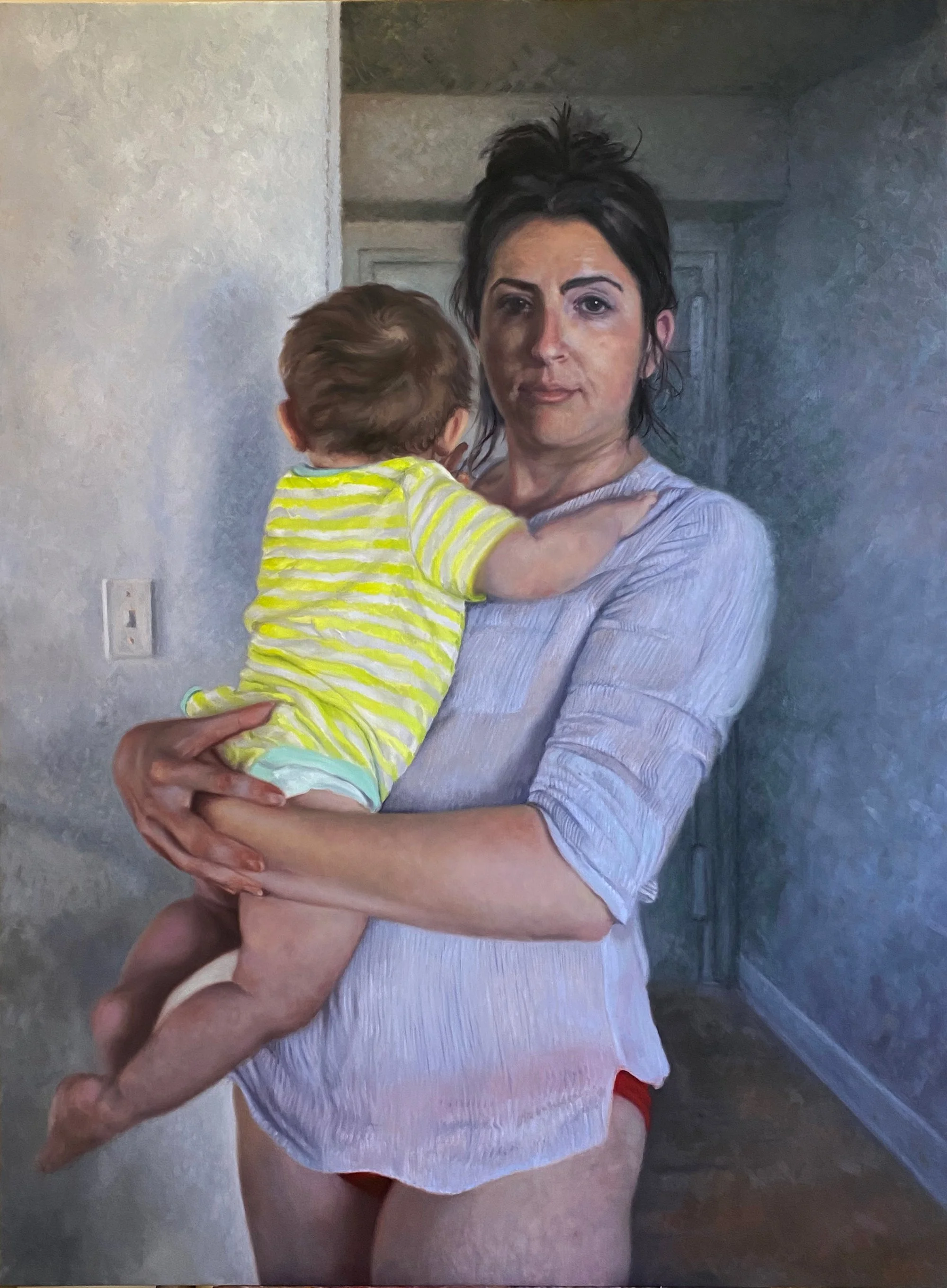 Self Portrait: Yesterday's Makeup, 2021, Oil on linen, 43 x 34”