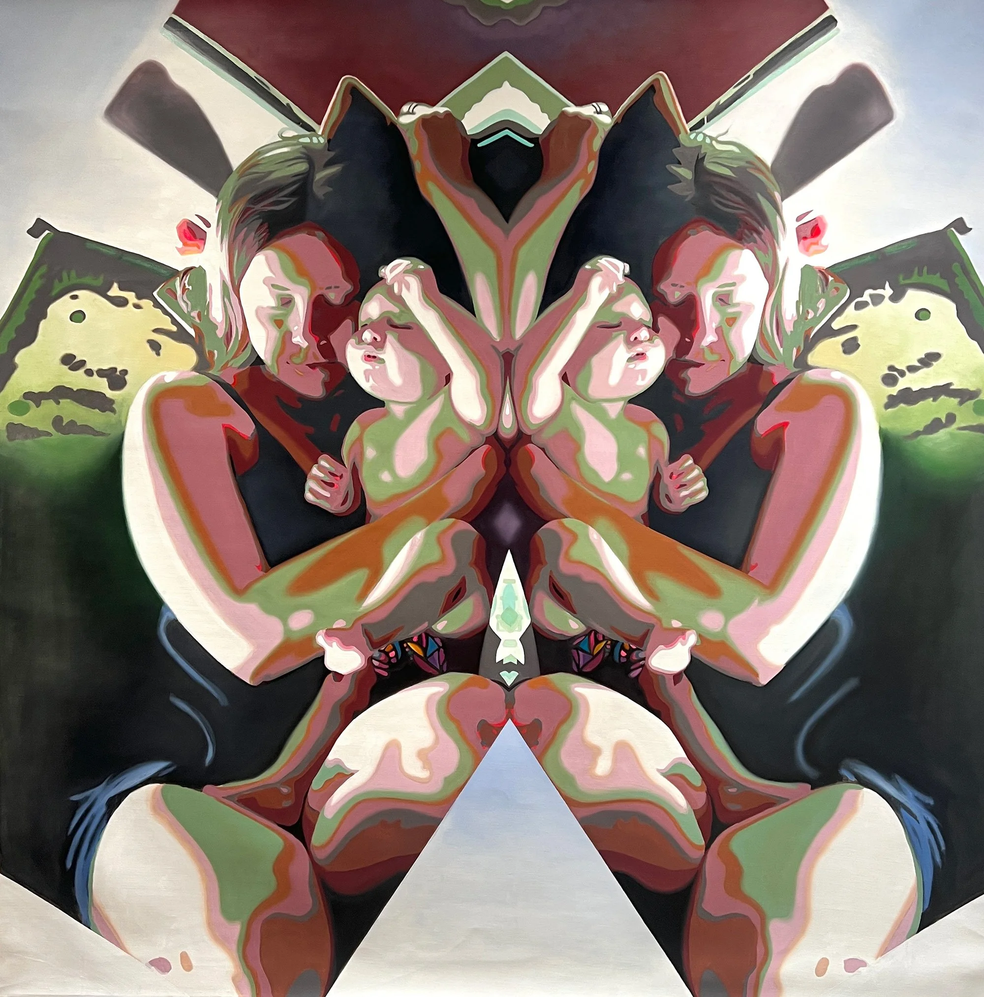 Held II, 2025, Oil on linen, 54 x 54”