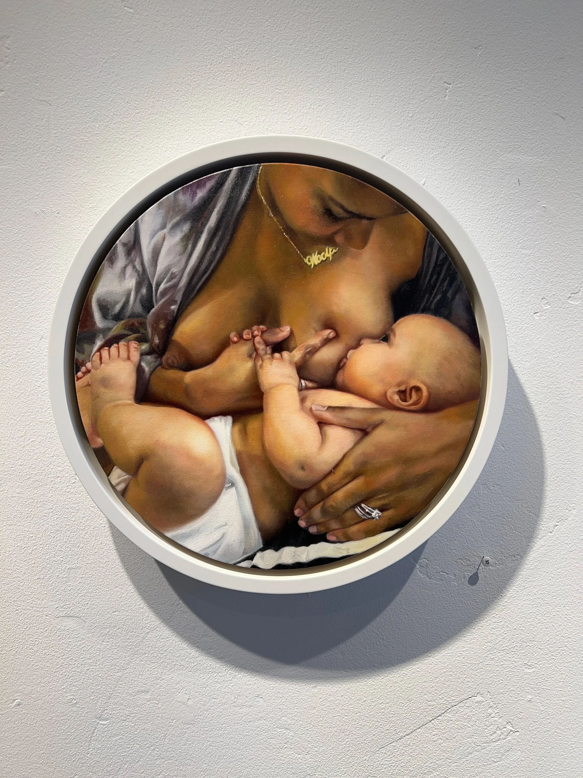 Louve, 2022, Oil on panel, 12” tondo