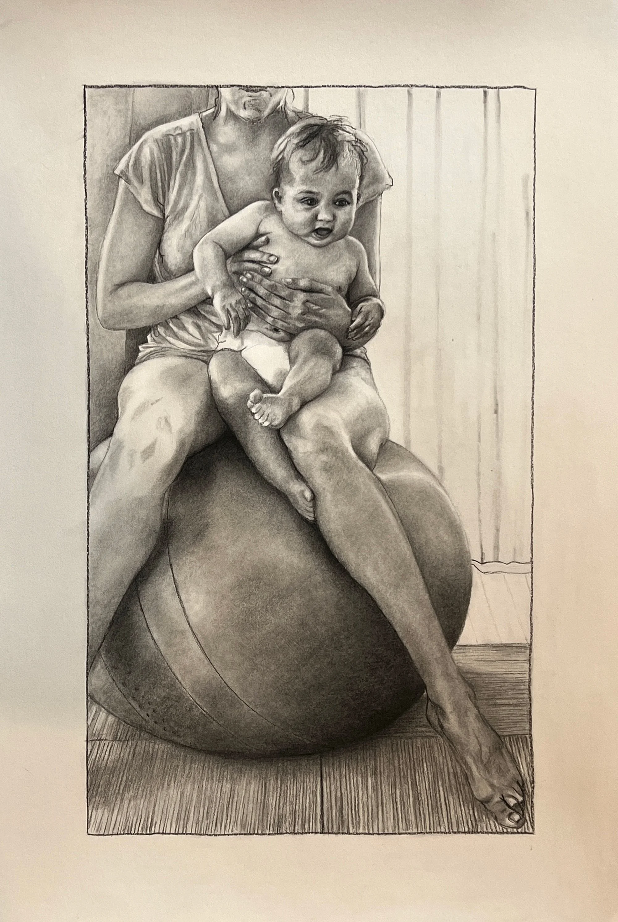 Night, 2020, Charcoal on paper, 25 x 17”
