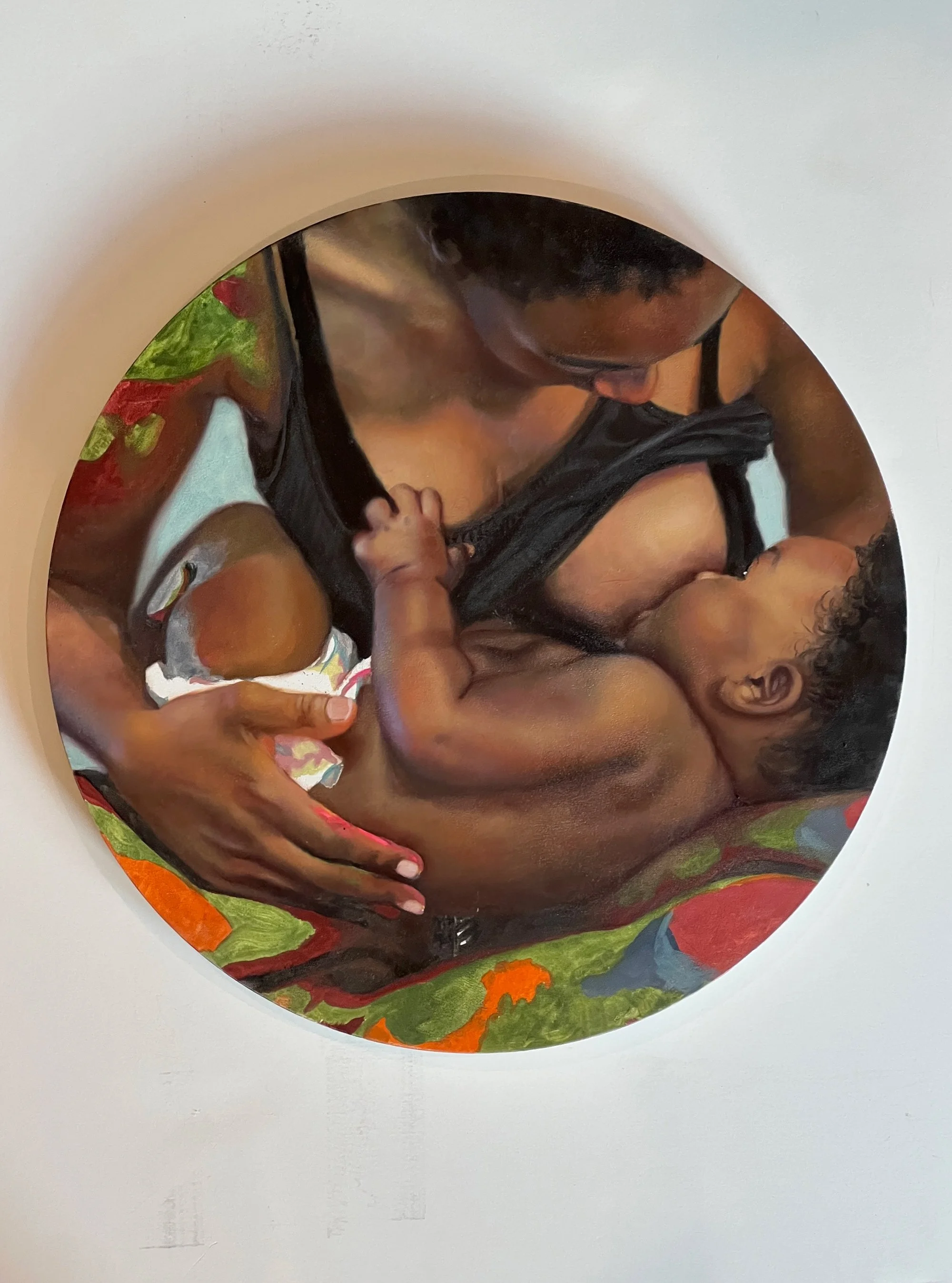 Terra, 2022, Oil on panel, 12” tondo