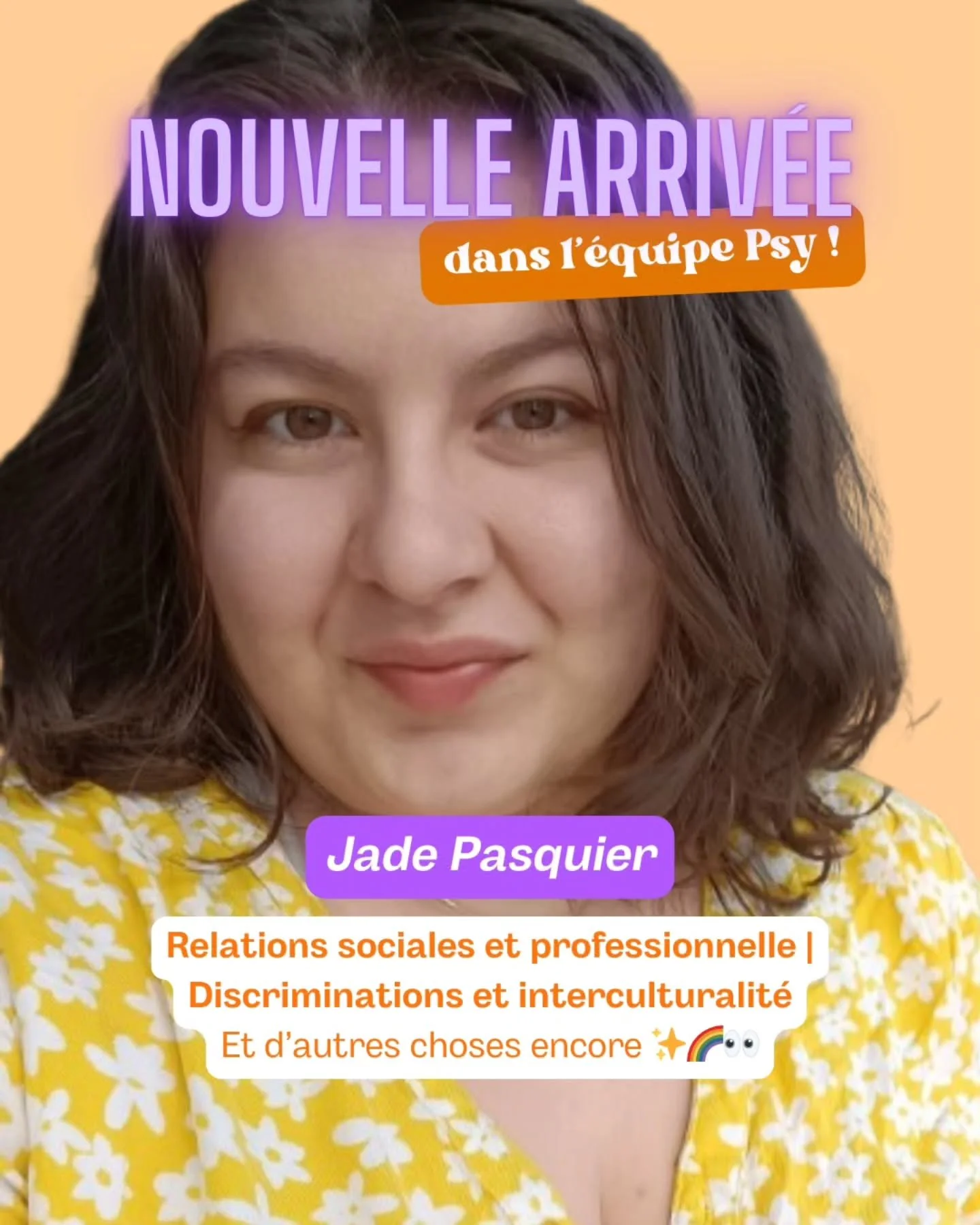 NOUVELLE ARRIV&Eacute;E : Jade Pasquier ☀️

On est trop happy d&rsquo;accueillir une nouvelle personne au sein de ✨️l&rsquo;&Eacute;quipe Psy✨️ d&rsquo;Evimeria !

Petite pr&eacute;sentation de Jade ⬇️

Les points cl&eacute;s :
💼 Dipl&ocirc;m&eacute