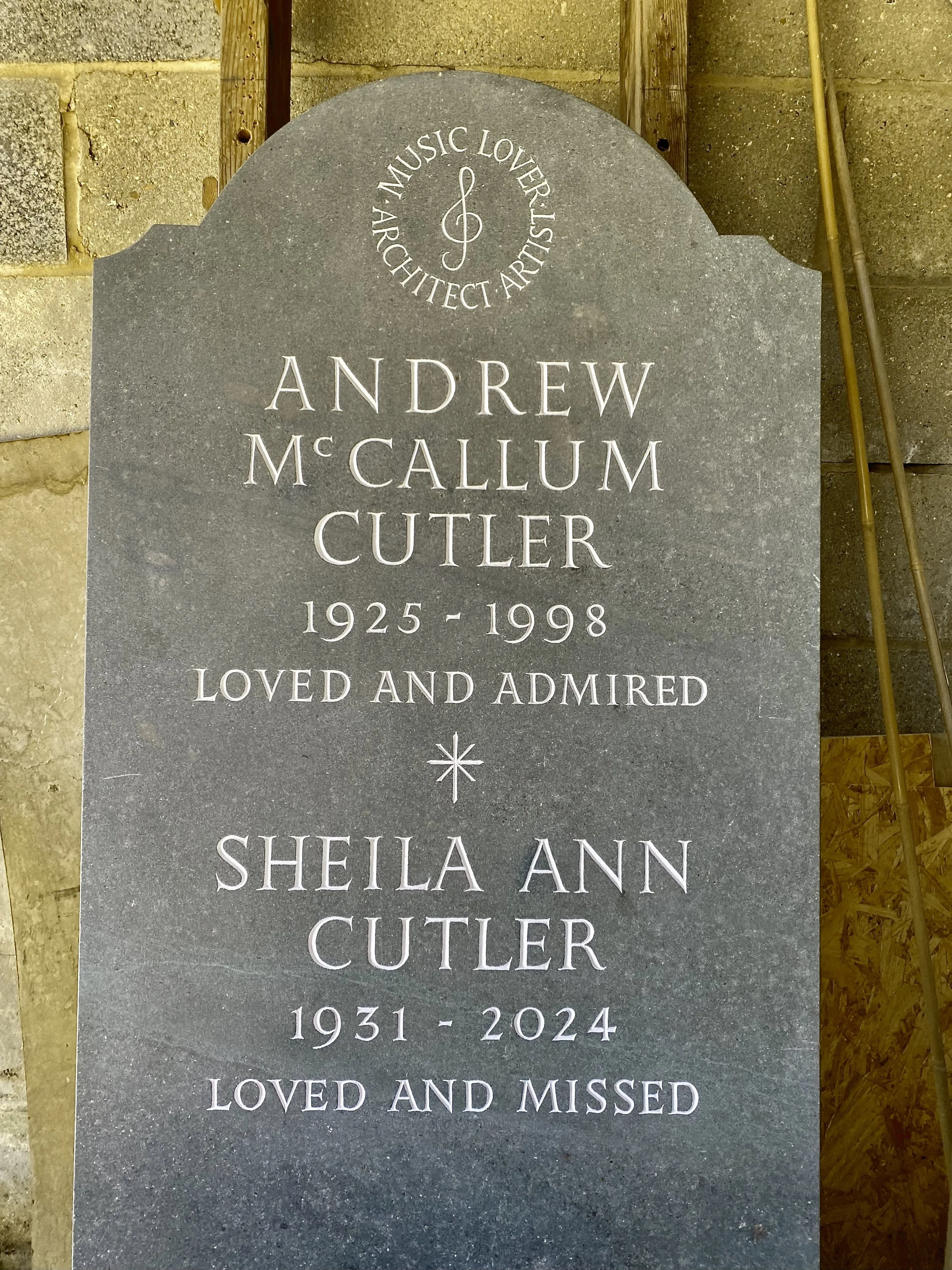 Headstone in Welsh slate