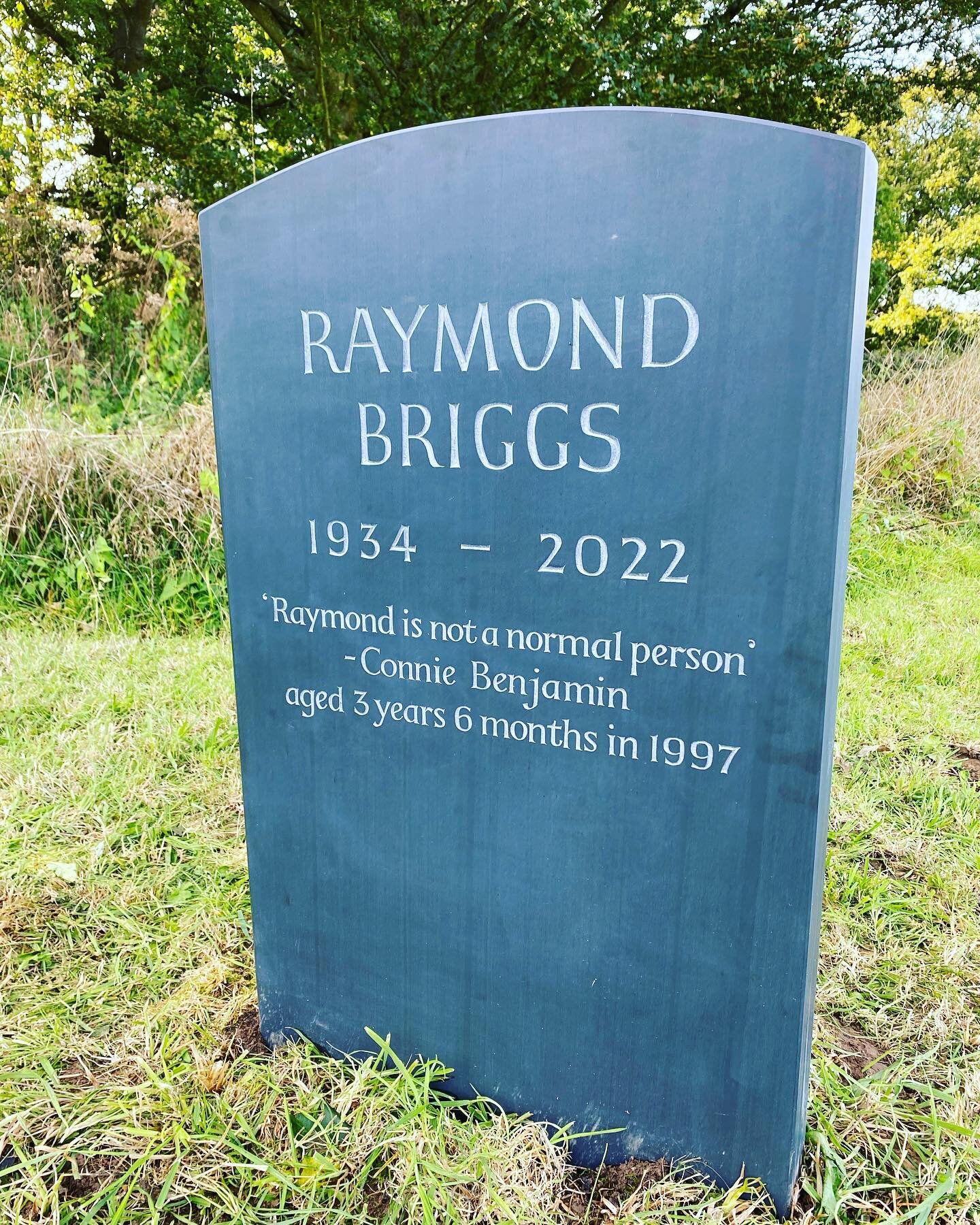 Very proud to have carved this memorial to the wonderful illustrator and writer Raymond Briggs ..