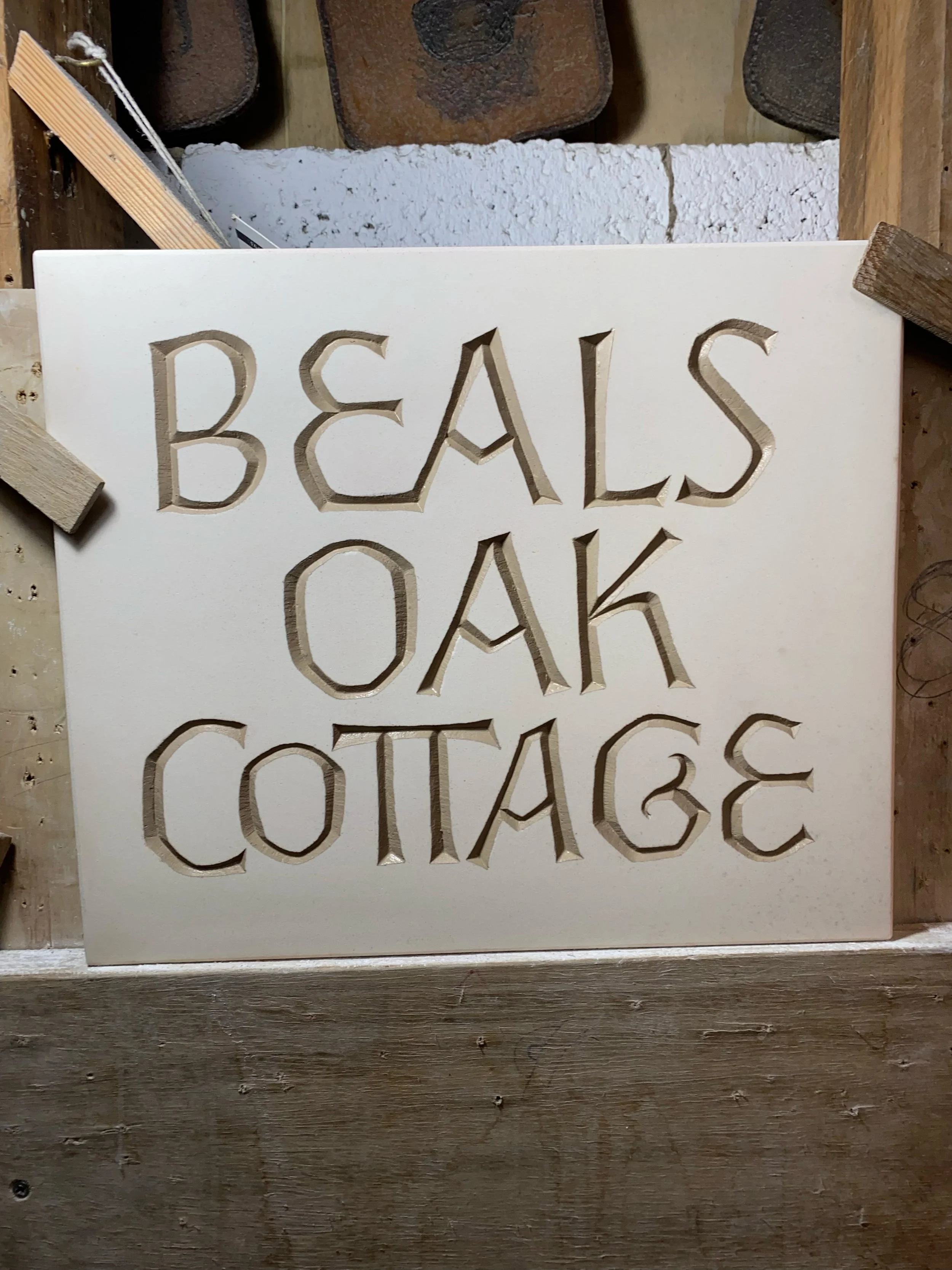 Beals Oak Cottage, unique typography