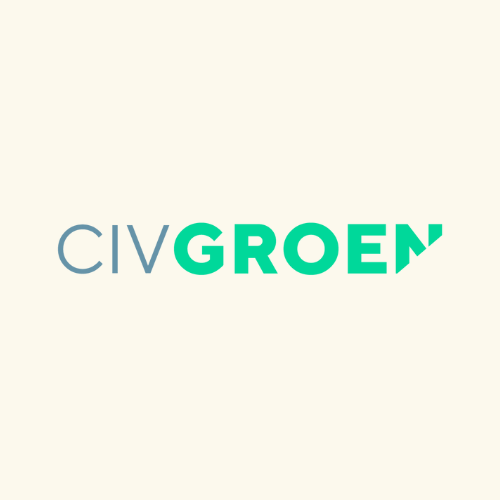 Logo met tekst 'CIVGROEN' op een lichtgekleurde achtergrond.