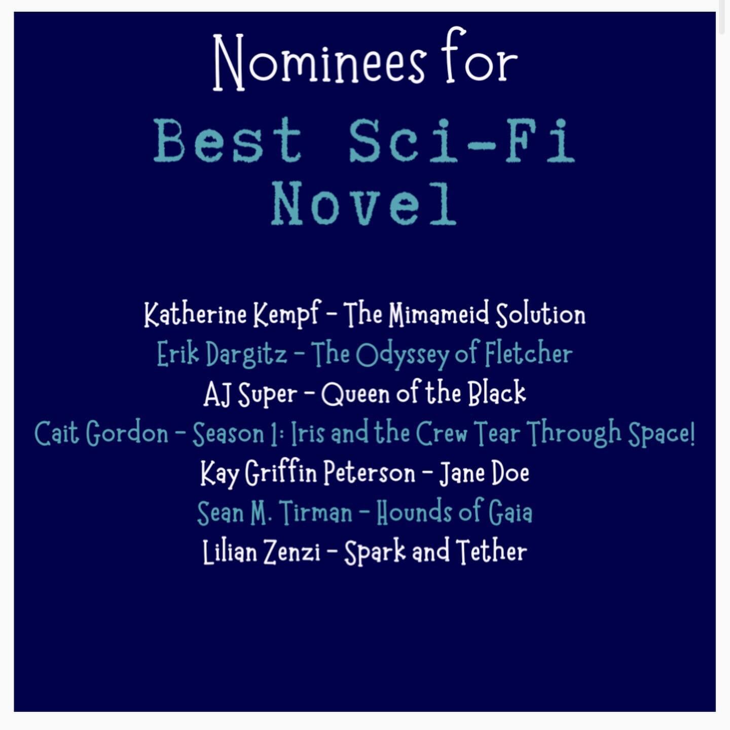 In the midst of a lot of heavy life stuff - a spot of light✨

We&rsquo;ve been nomimated for The Indieverse Awards💫

Not only has The Mimameid Solution made the cut for both Best Dystopian Novel and Best Sci-Fi Novel, but little old me, Katherine Ke