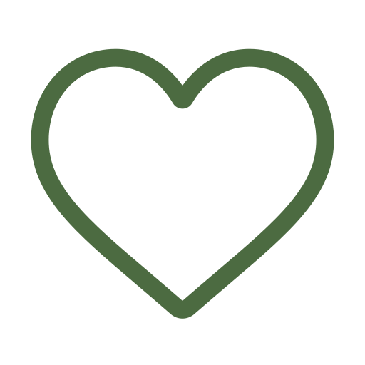 A simple green outline of a heart shape.