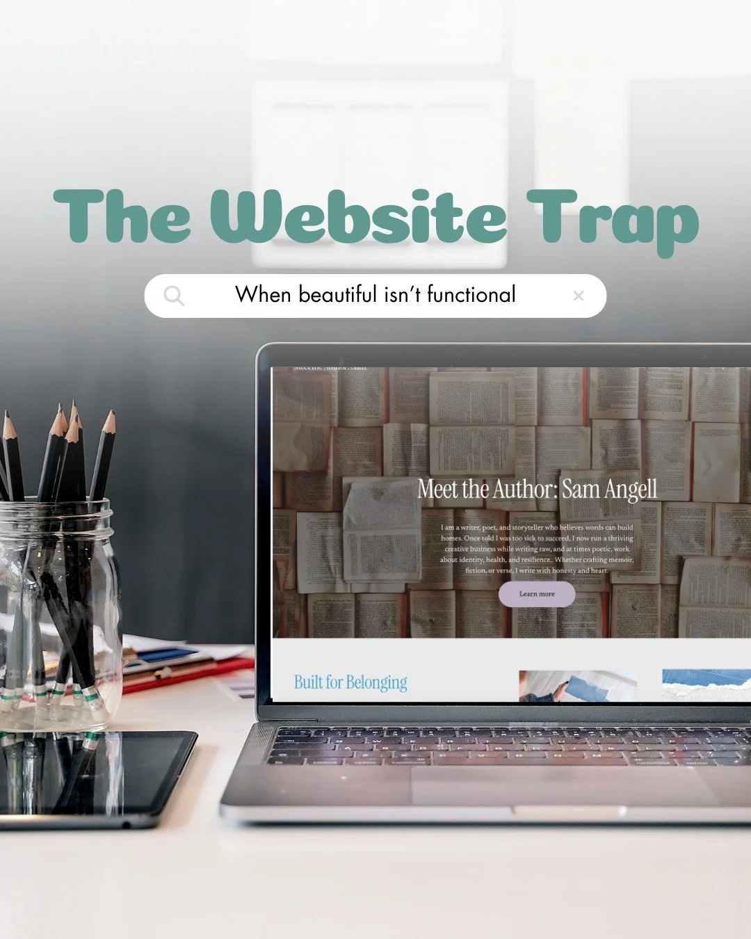 One of the biggest website traps I see? Focusing on looking beautiful instead of actually *working*. It&rsquo;s so easy to fall into with DIY builders, aesthetic Pinterest boards, and the endless pressure to &ldquo;look professional&rdquo; can create