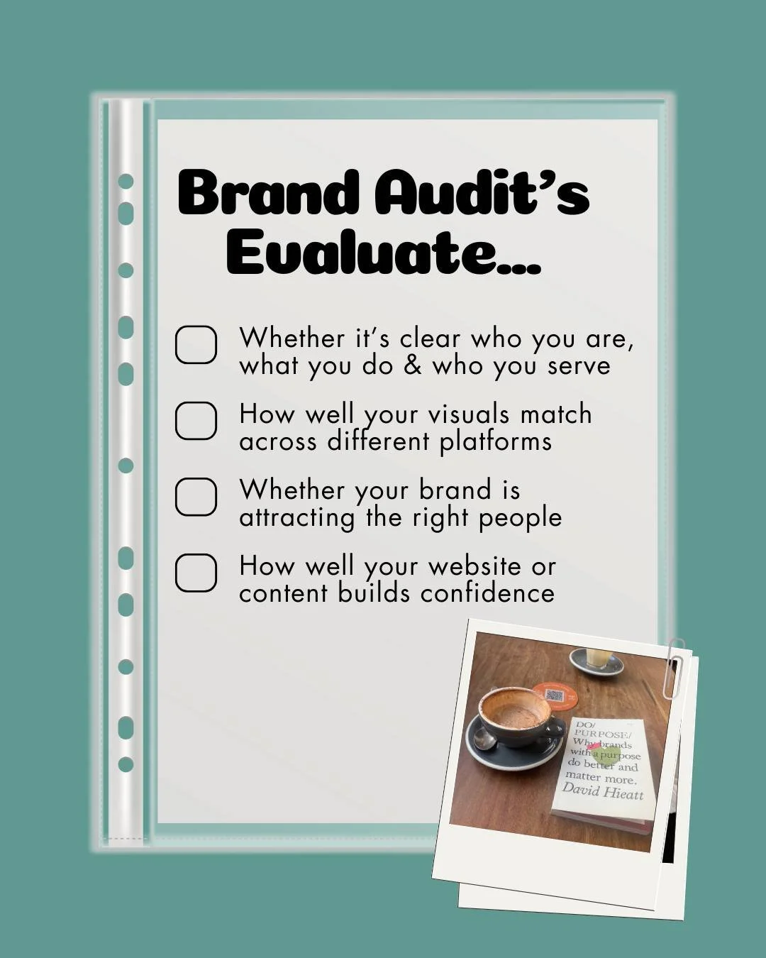 A brand audit isn&rsquo;t a design roast. It&rsquo;s a reality check and a compassionate one at that.

I&rsquo;m Sam, a branding designer working with health and wellness businesses, and when I audit a brand I&rsquo;m not just asking, &ldquo;Does thi