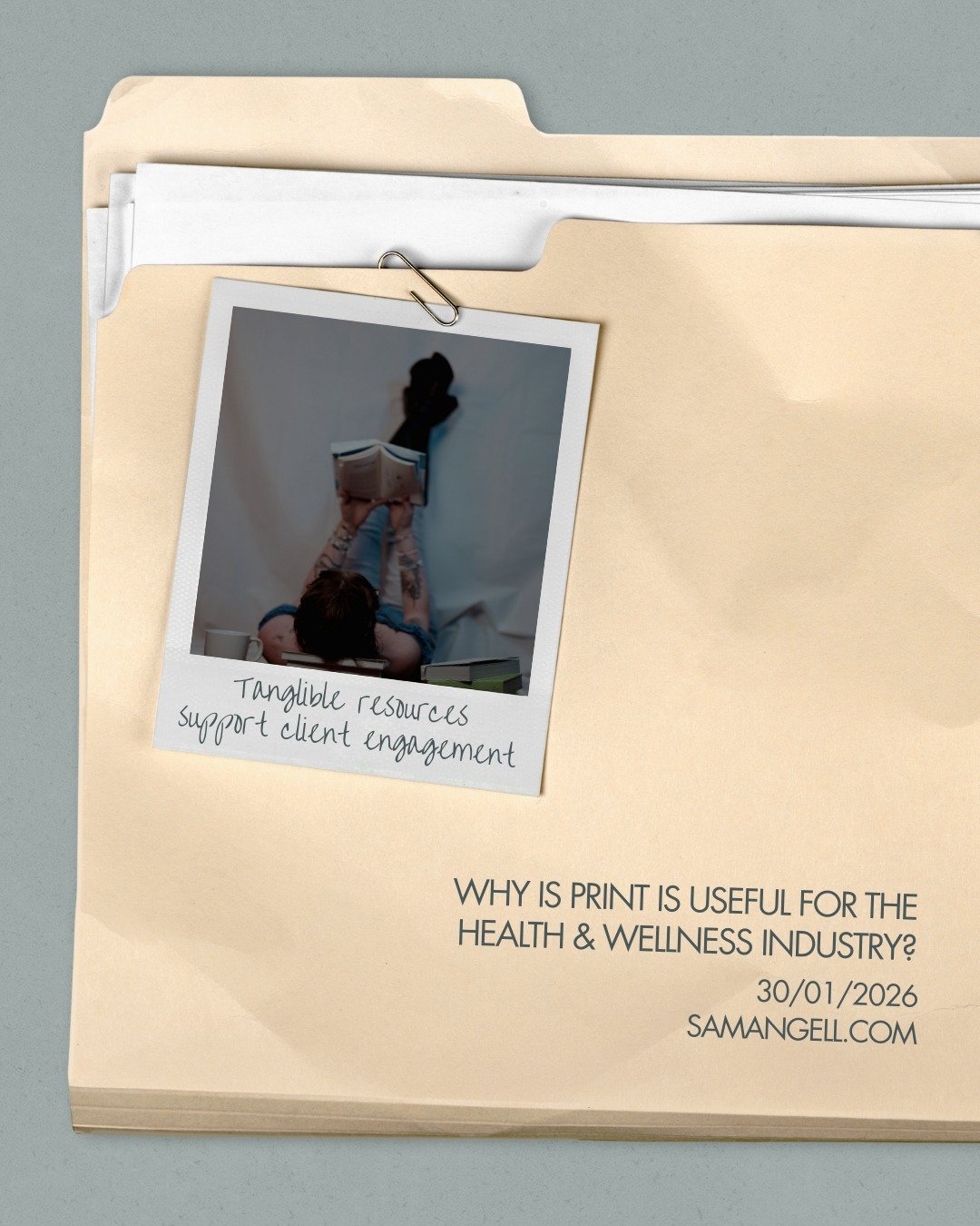 Print. Still. Matters.

Especially in wellness spaces where people are already overloaded.

I&rsquo;m Sam (they/them), a brand and graphic designer working with health and wellness businesses, and print plays a powerful role in how people actually re