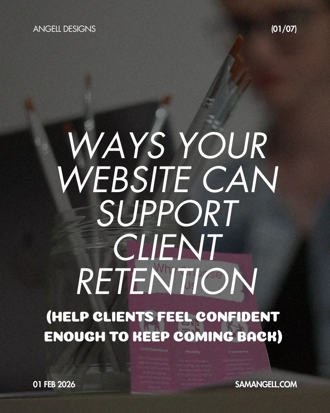 A good website doesn&rsquo;t just attract clients&hellip; it helps them stay.

I&rsquo;m Sam, a brand and web designer who works with health and wellness businesses. Client retention often starts quietly online. Not with flashy features, but with des