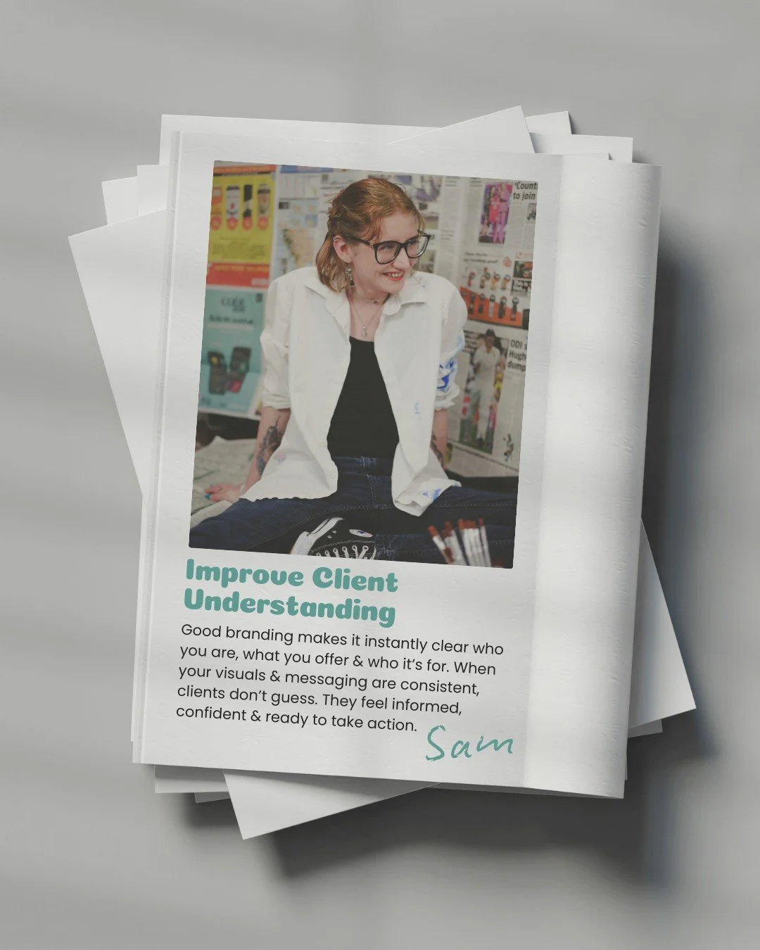 Good branding doesn&rsquo;t just nice, it helps people understand.

I&rsquo;m Sam, a brand and web designer working with health and wellness businesses to create accessible brands. One of the biggest impacts of good branding is how much clearer thing