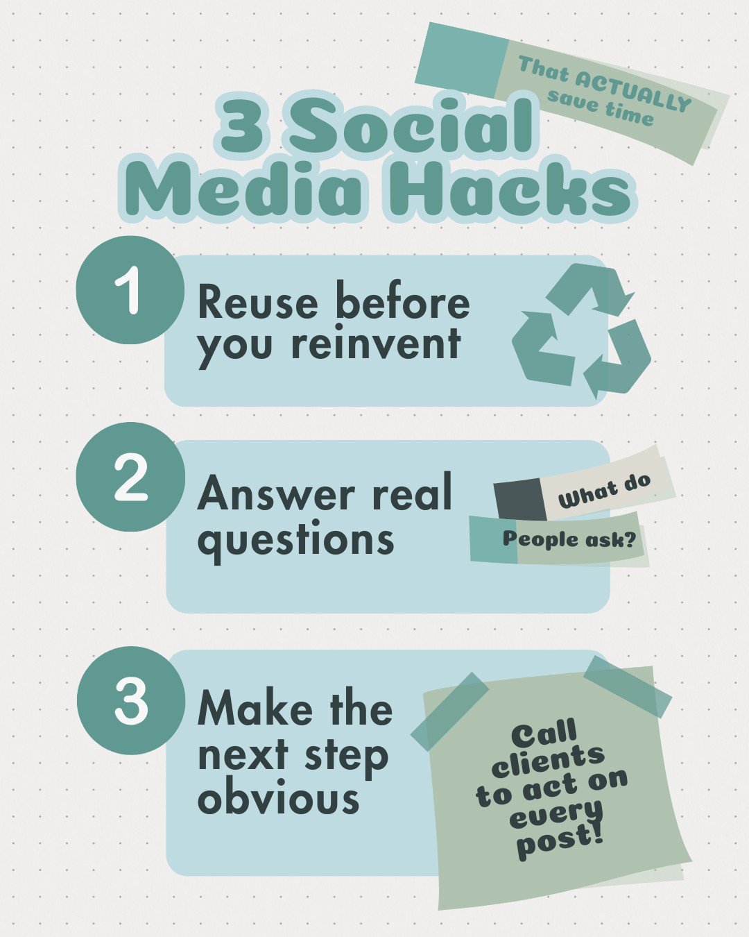 Three social media hacks for small businesses (that actually save time) because you have a business to run and Instagram won&rsquo;t pay your rent.

I&rsquo;m Sam (they/them) a branding specialist and social media manager. I help health and wellness 