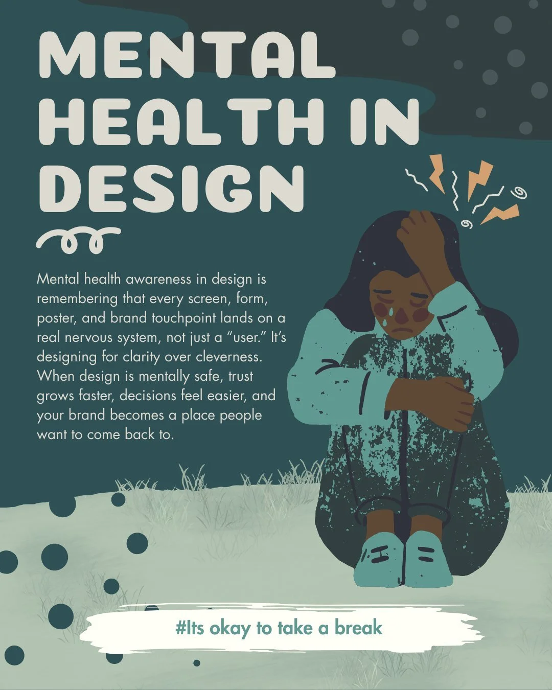 Mental health awareness in design is remembering that every screen, form, poster, and brand touchpoint lands on a real person&rsquo;s very real nervous system. It&rsquo;s more than just a &ldquo;user.&rdquo;

I&rsquo;m Sam (they/them) a branding spec