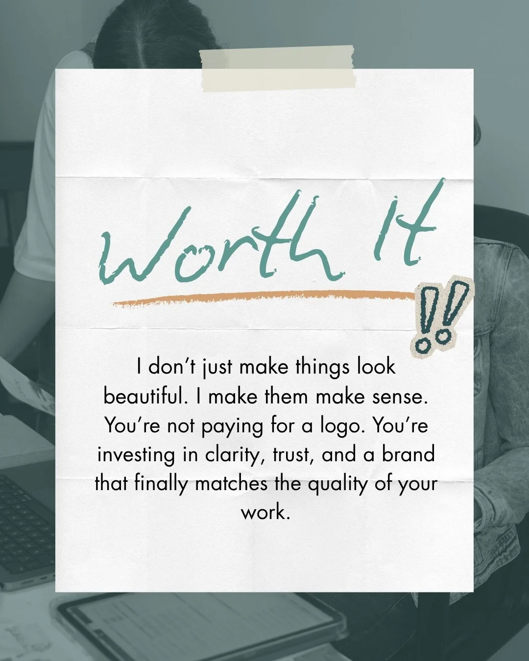 A lot of branding services can give you something that looks nice. What makes branding with me different is that I build you something that works in real life, for real humans, on the days you have full energy and the days you don&rsquo;t.

I&rsquo;m