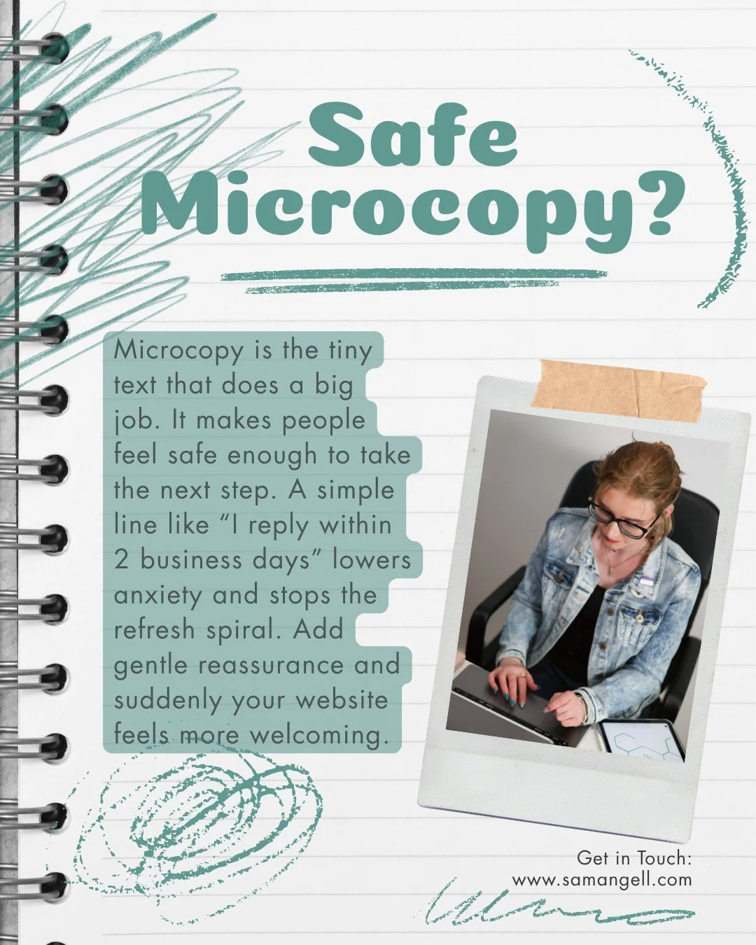 Microcopy is the teeny tiny text on your website that actually does a surprisingly big job. It&rsquo;s the little lines near buttons, booking links, and contact pages and it can make the difference between someone feeling safe enough to reach out&hel