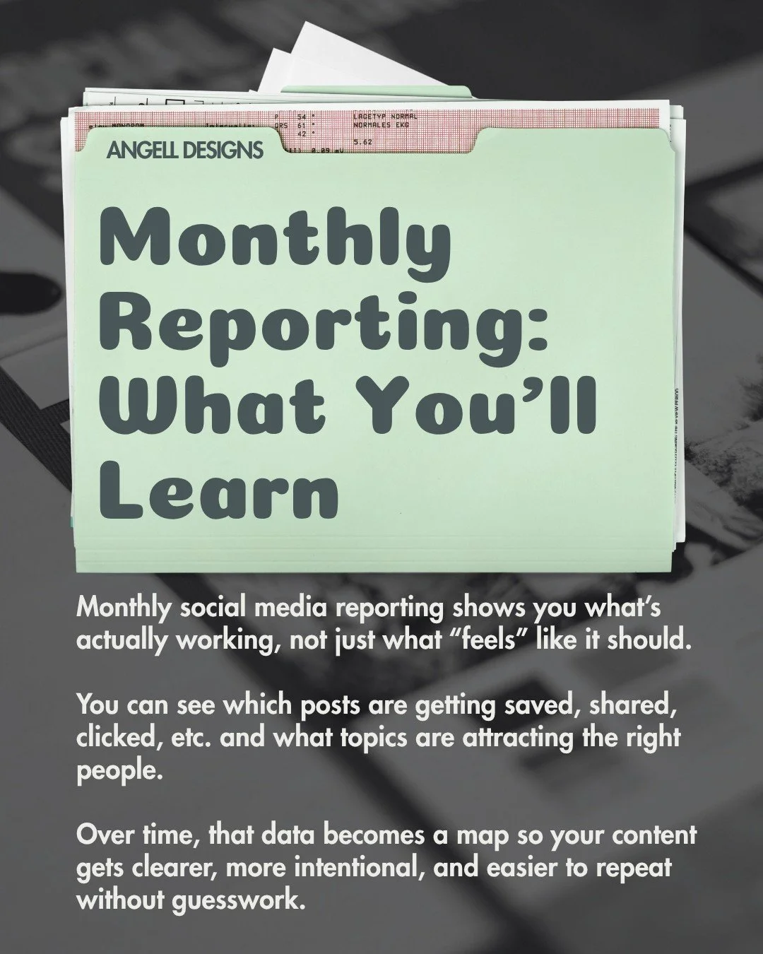 Monthly reporting isn&rsquo;t about obsessing over numbers and statistics&hellip;

It&rsquo;s about learning what your audience is actually responding to, so your content gets smarter (instead of just louder!)

At Angell Designs we help health and we